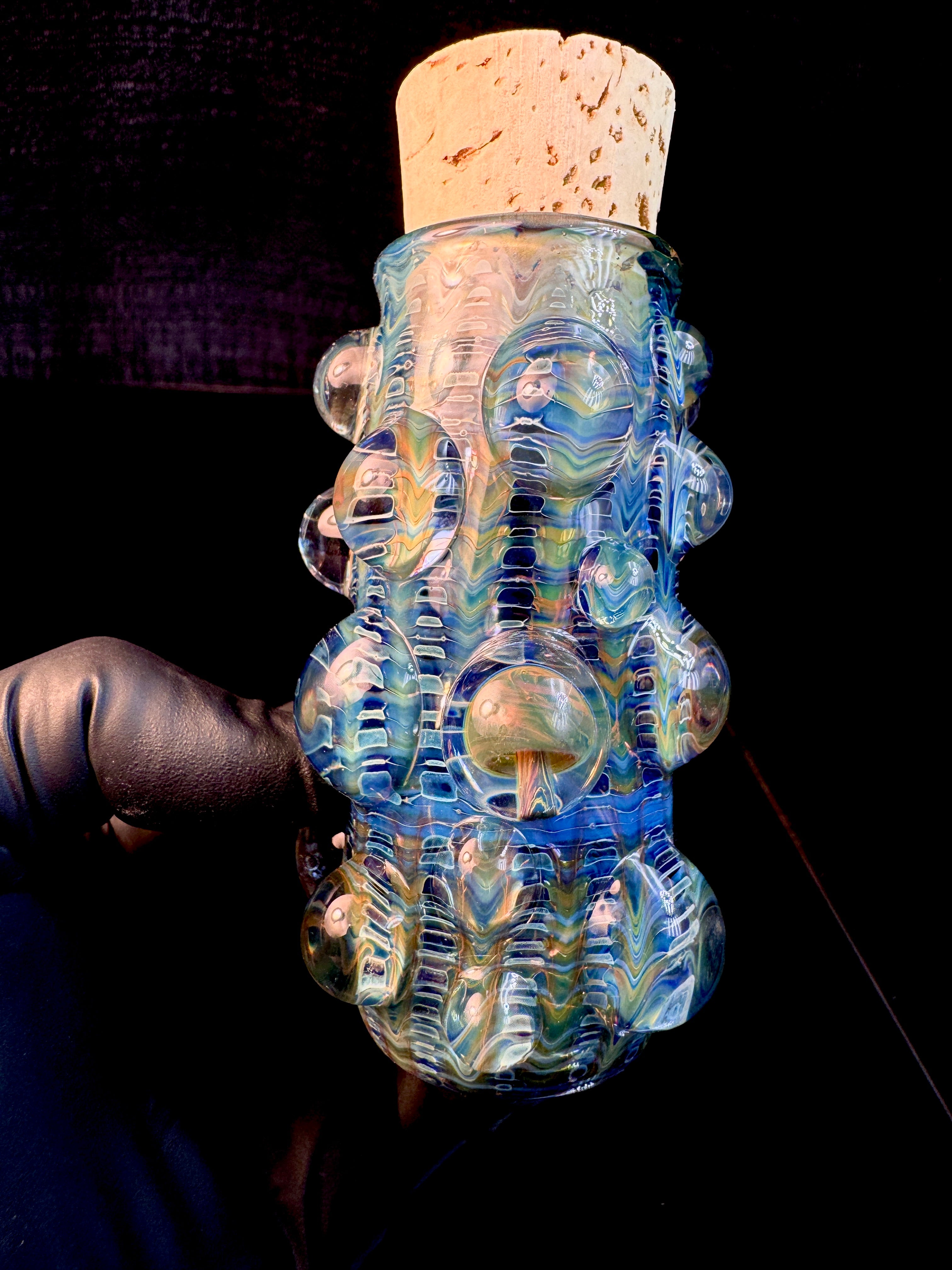 Dark web flat bottom mushroom nug Jar