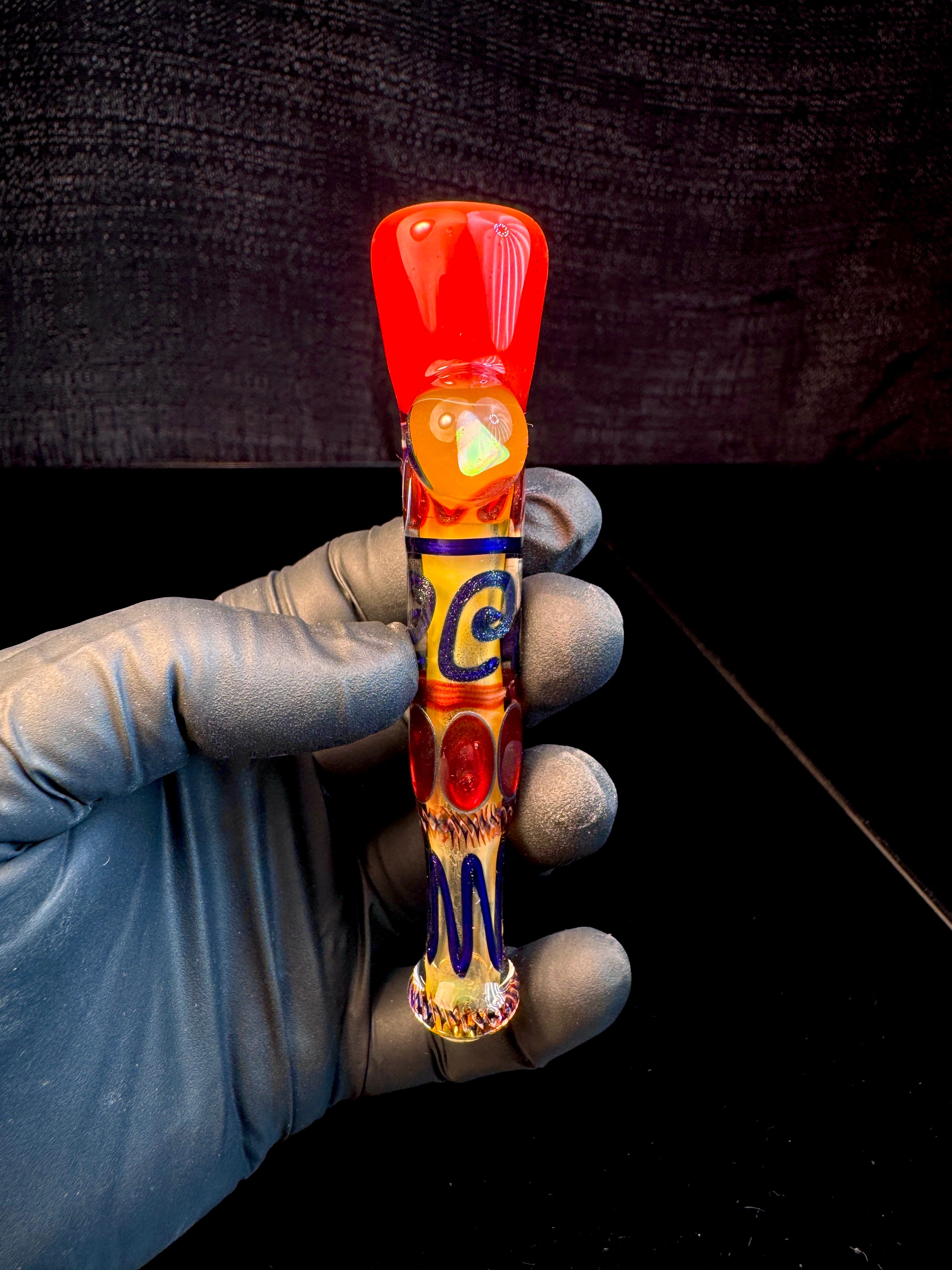 Cherry x Gold fumed inside out opal bat