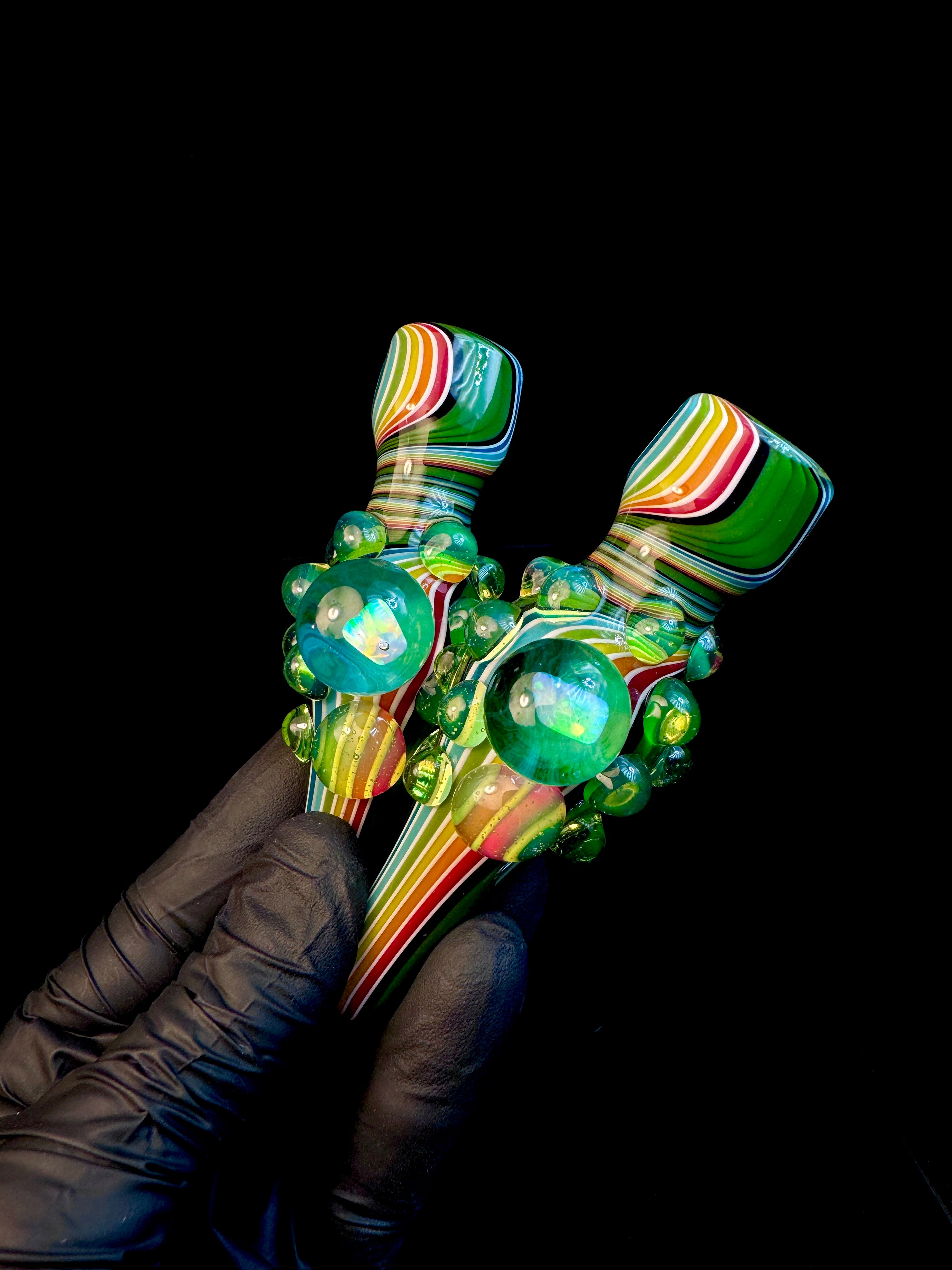 Jade rainbow opal chillum