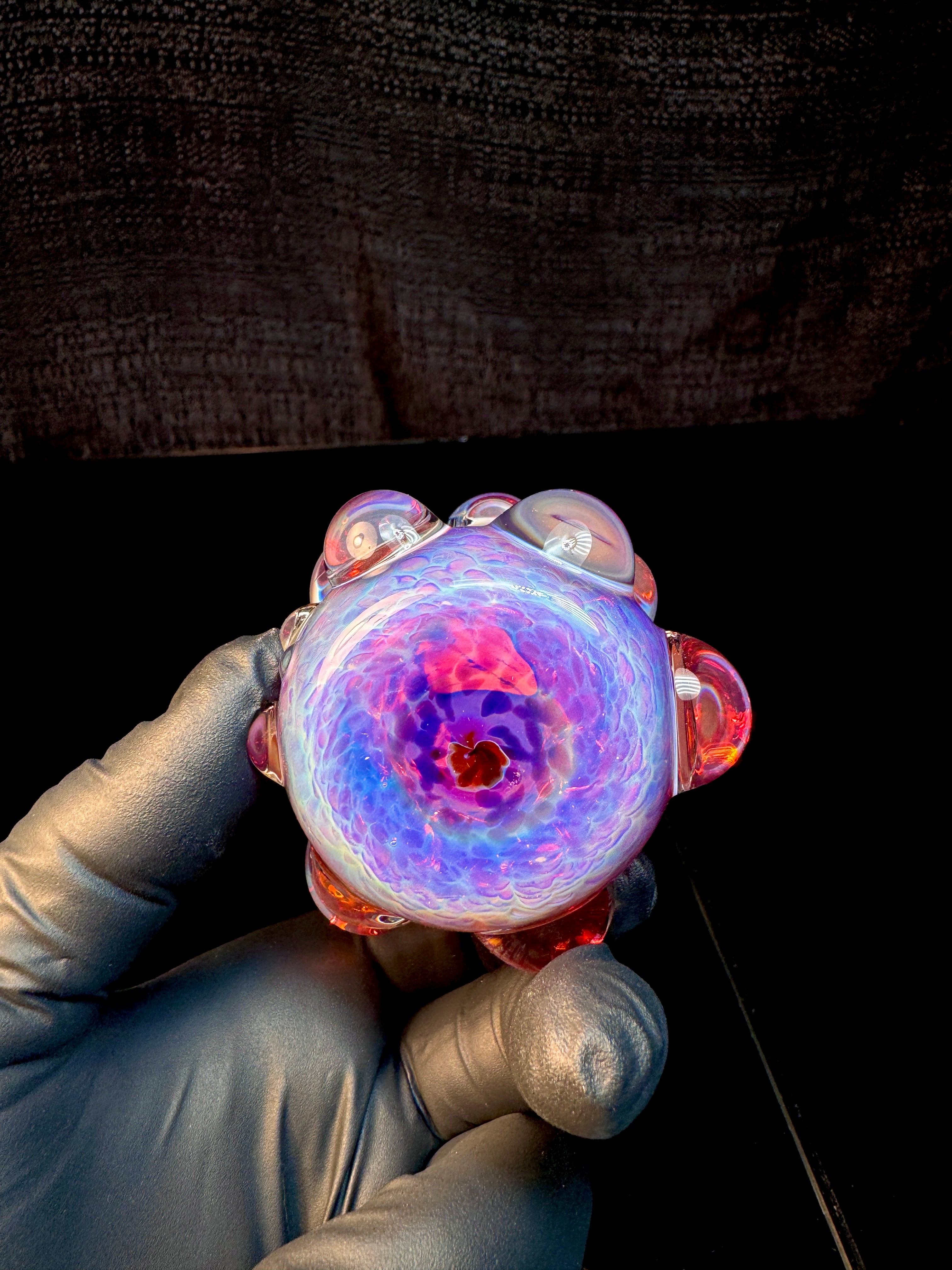 XL Amber purple flat bottom nug Jar