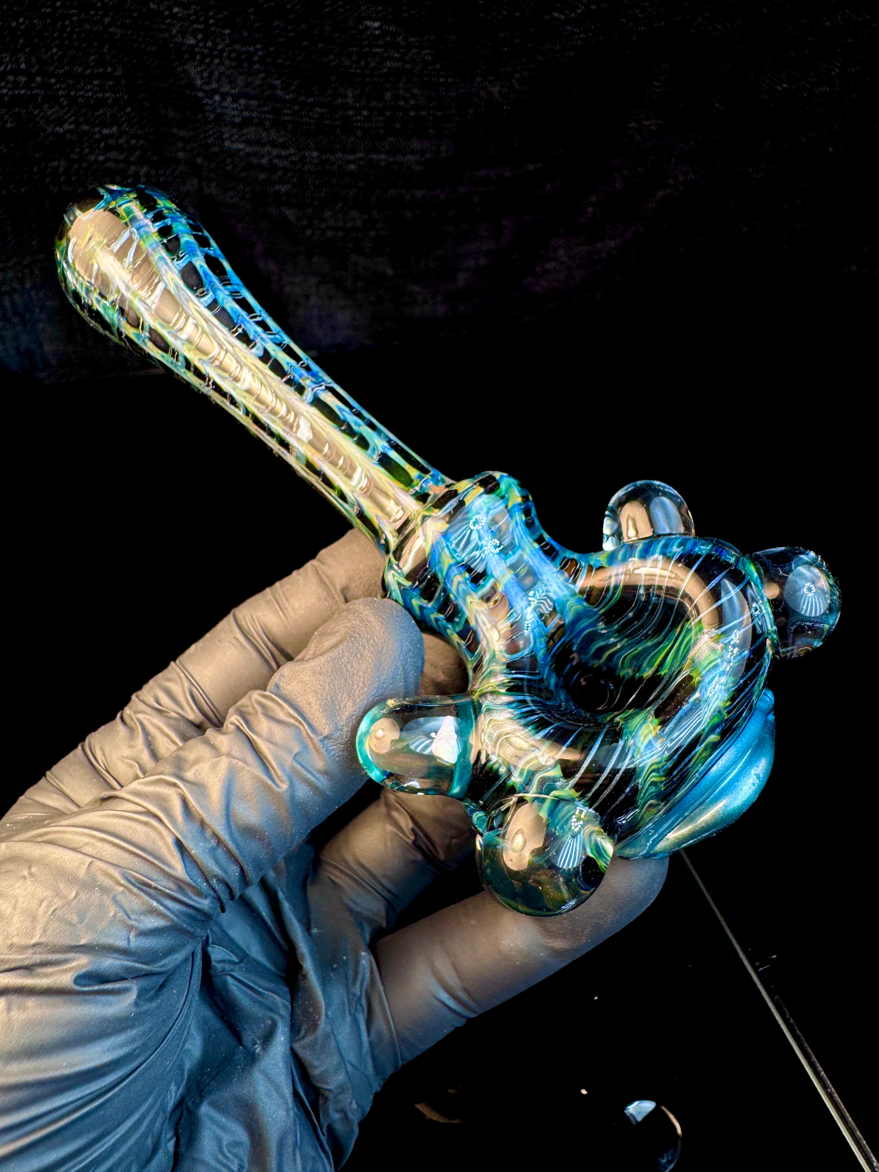 Dark web eyeball monster opal pipe