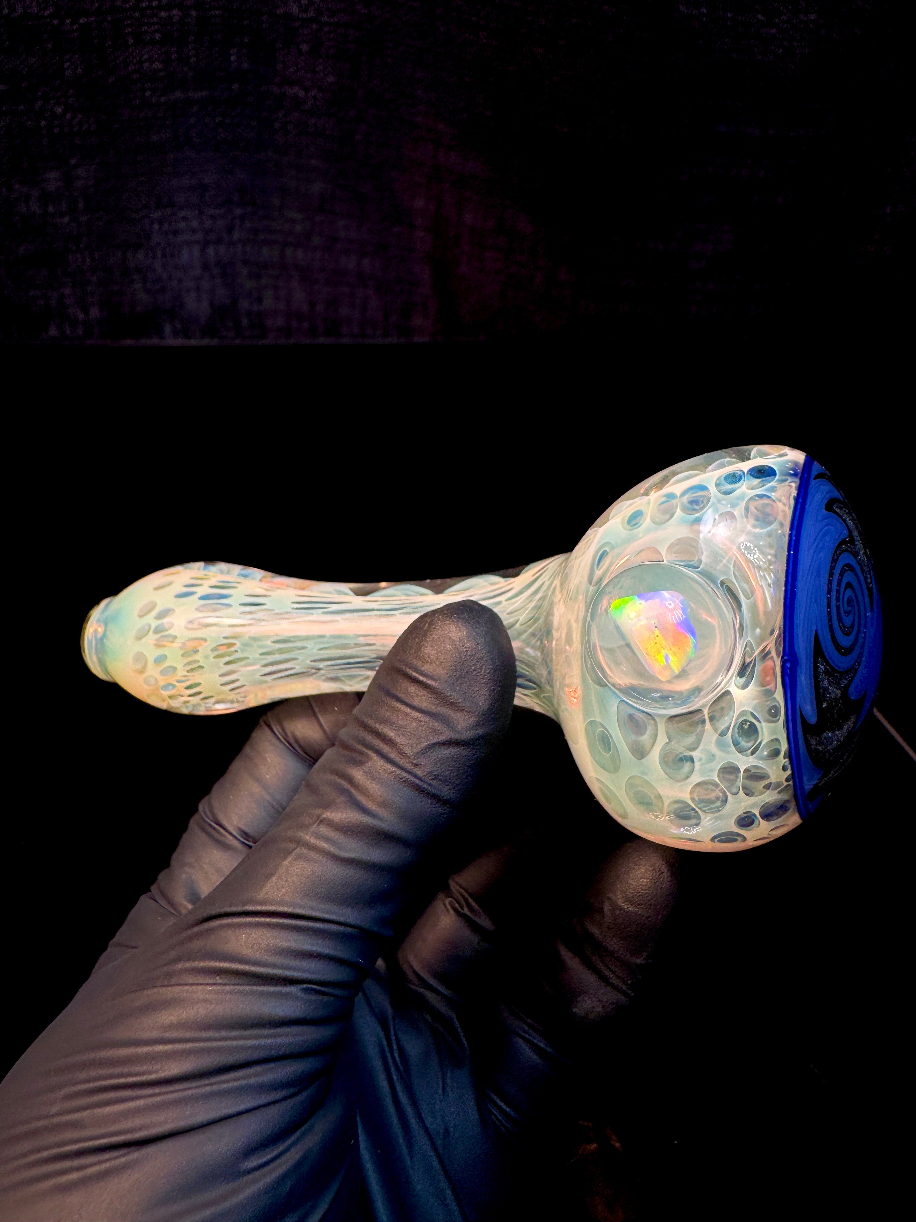 Silver fume Cane fume wigwag opal spoon