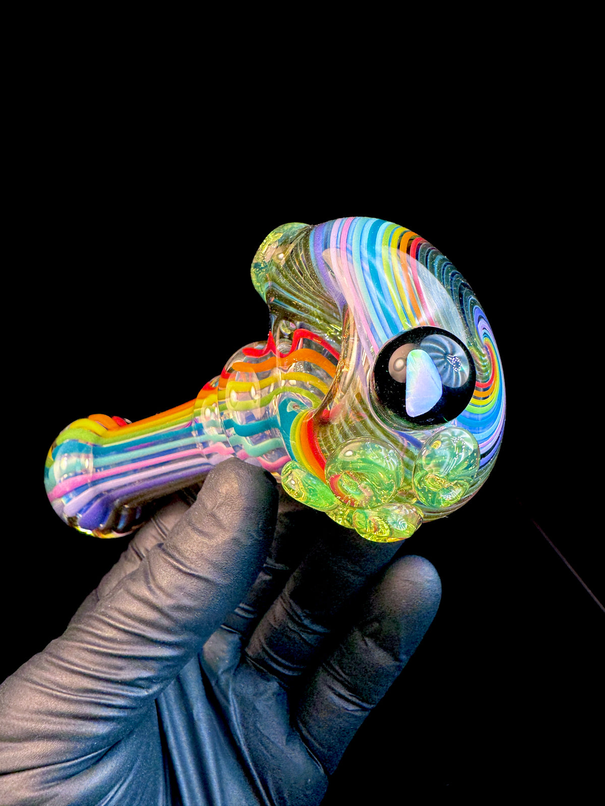 Fumed linework opal spoon