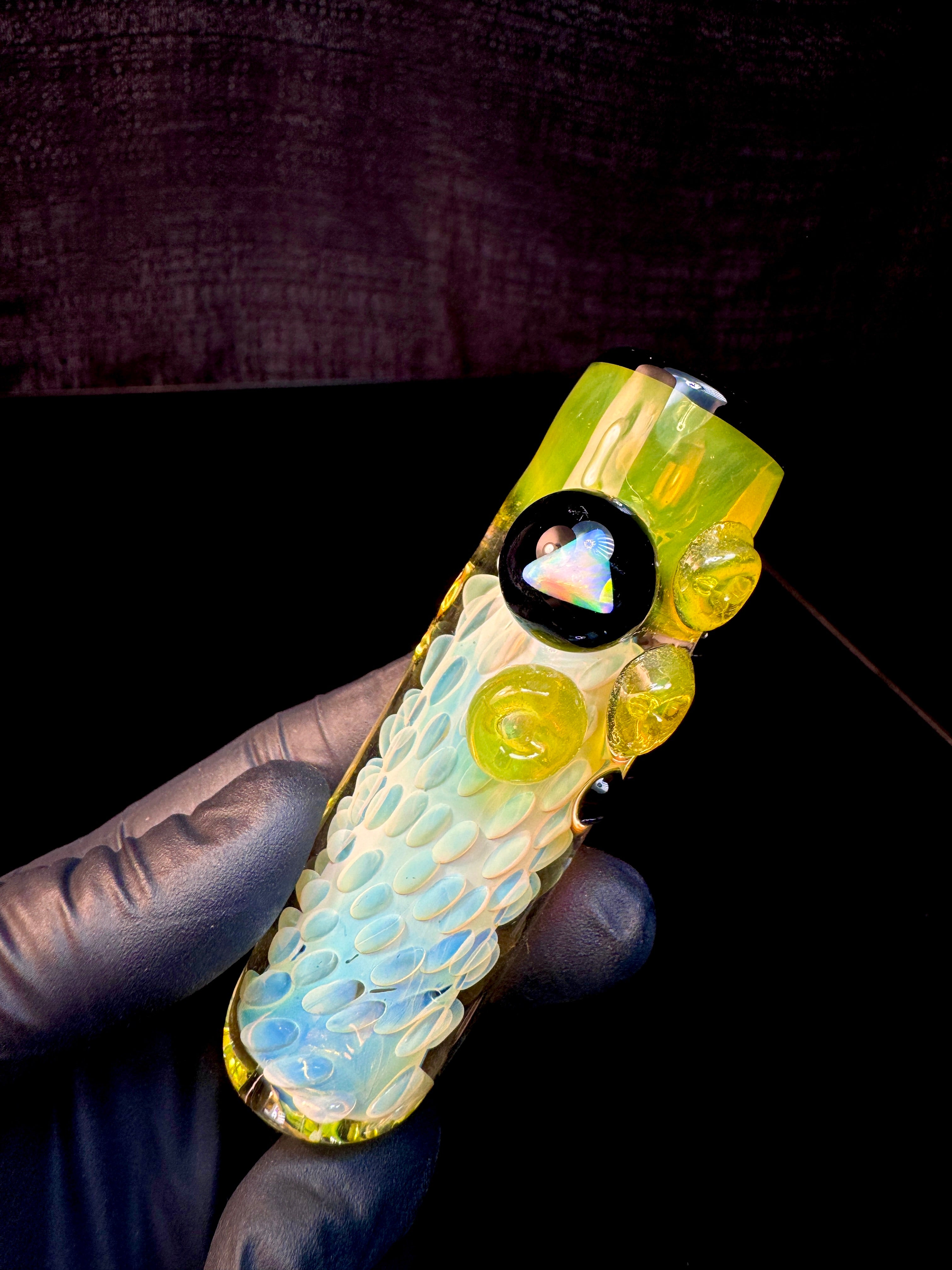 Trans yellow x silver fume opal brickhouse chillum