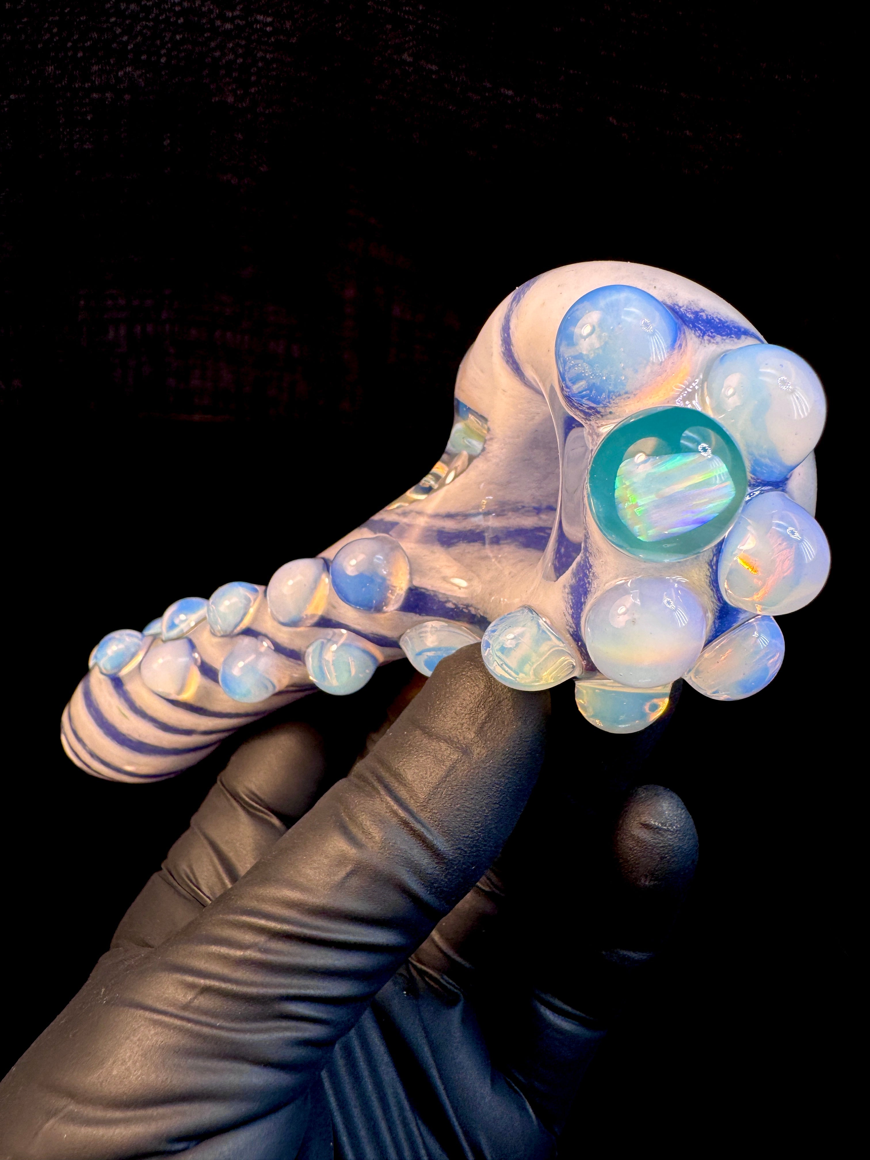 Purple urple x star white x secret white striped opal pipe