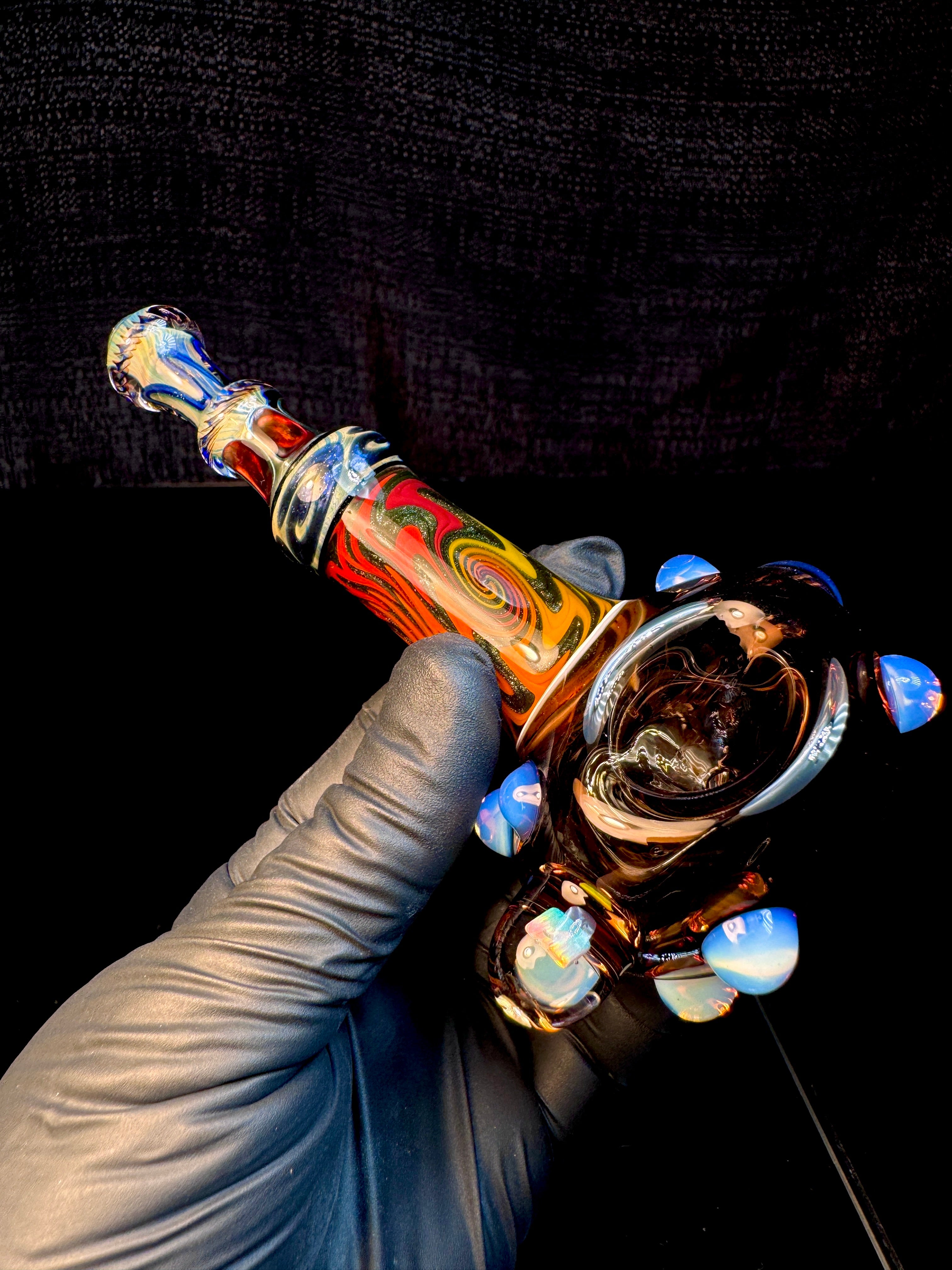 Antique walnut Fumed wigwag opal opal spoon