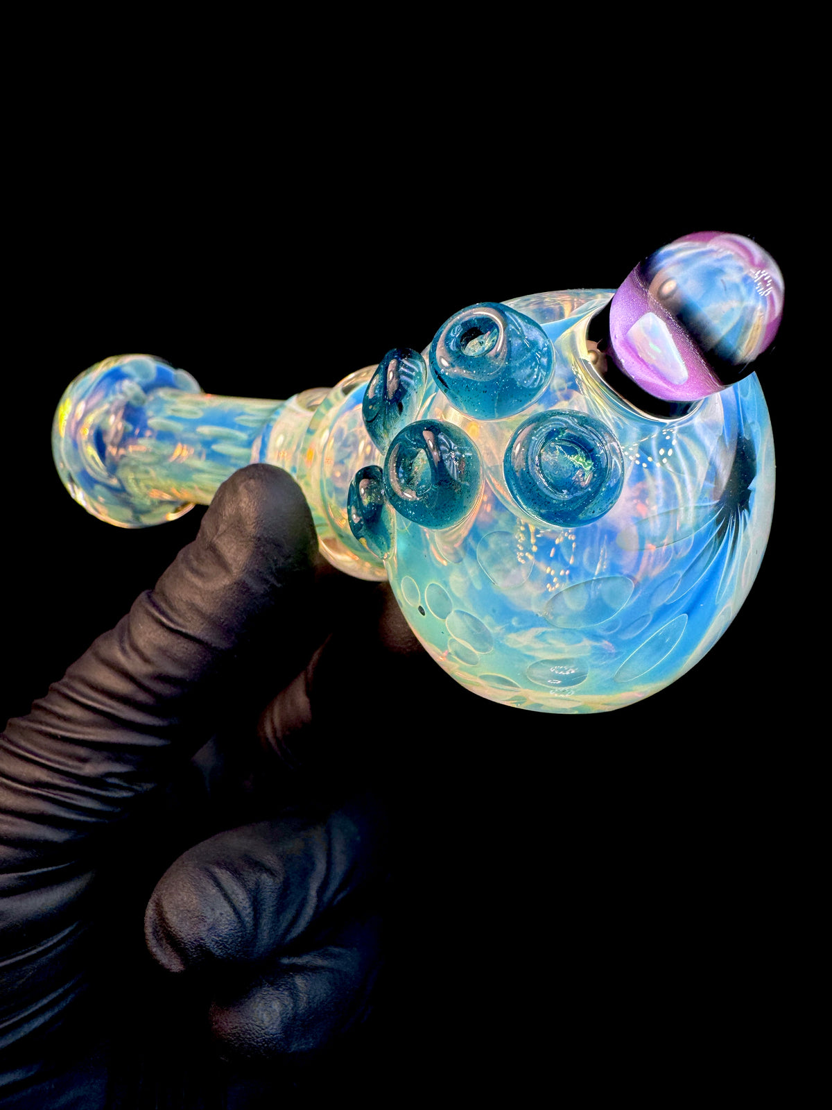 Silver Fume x Blue stardust opal spoon