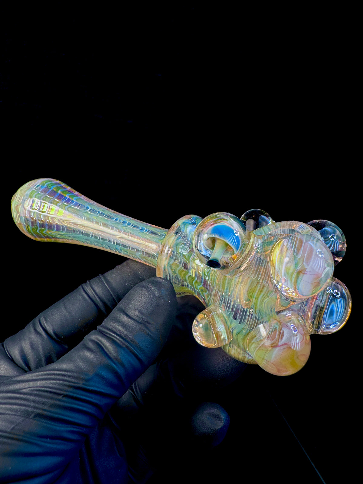 Golden dark web mushroom spoon