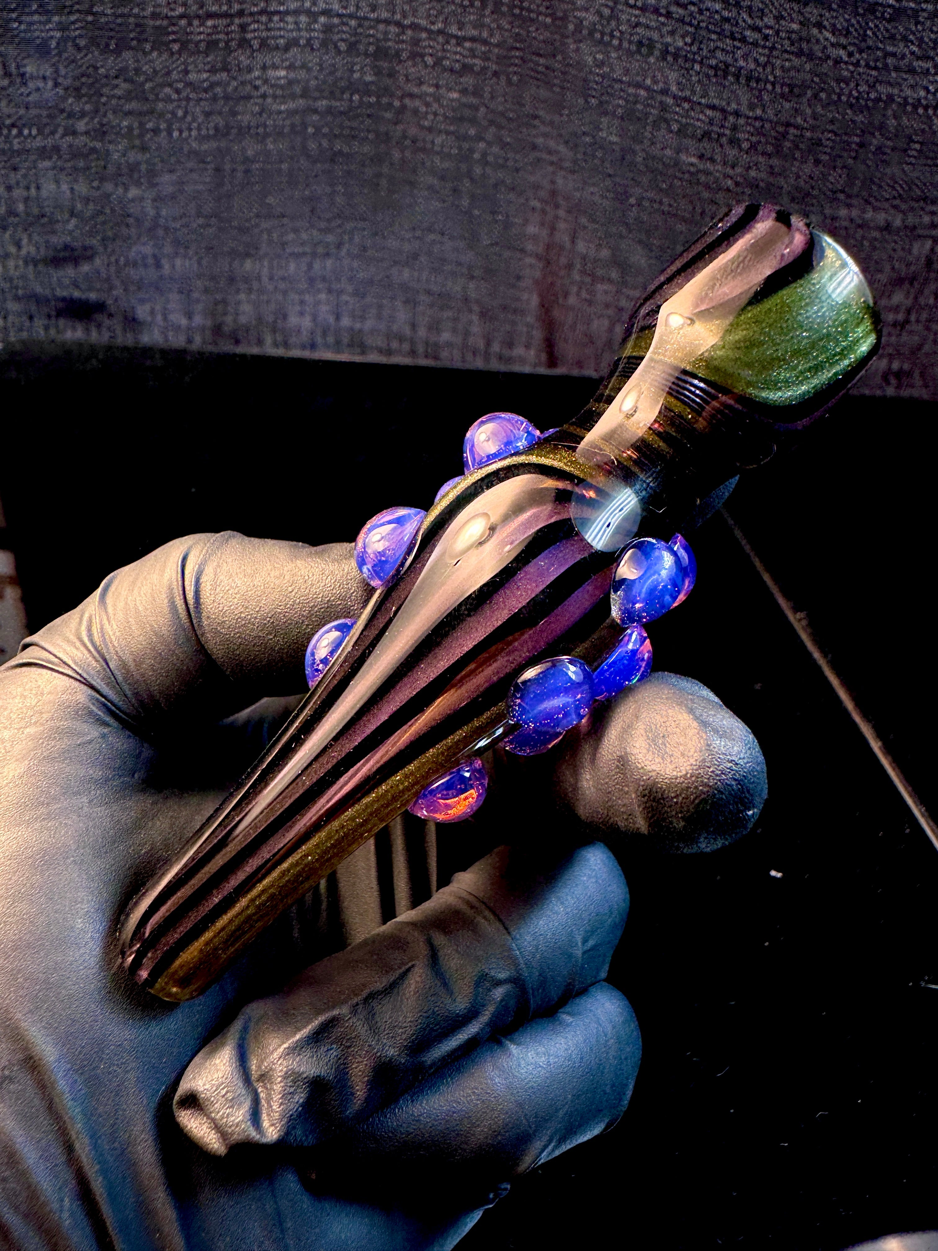 Deep purple opal chillum