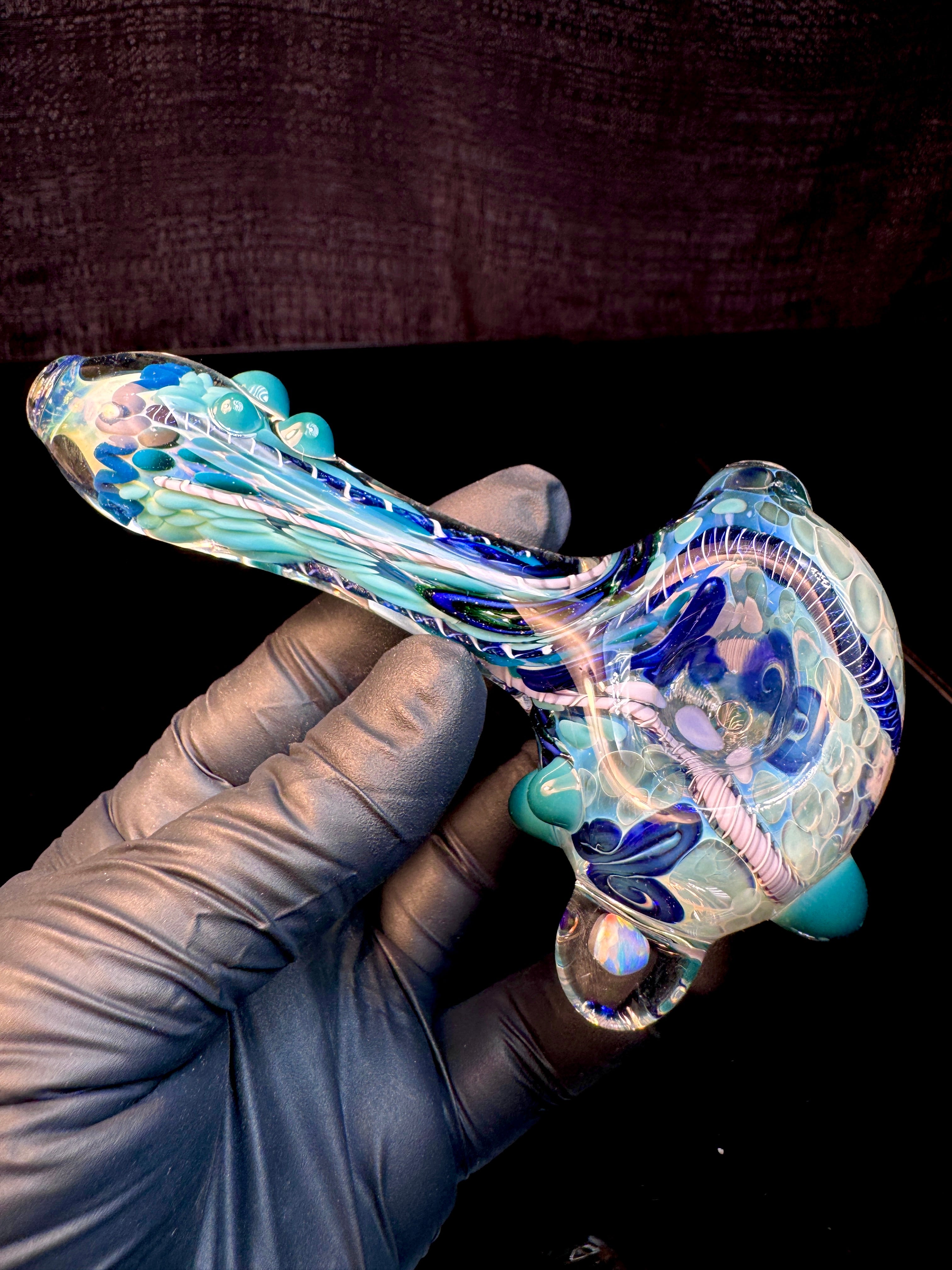 Silver fume x aqua Premo Fume Cane Spoon