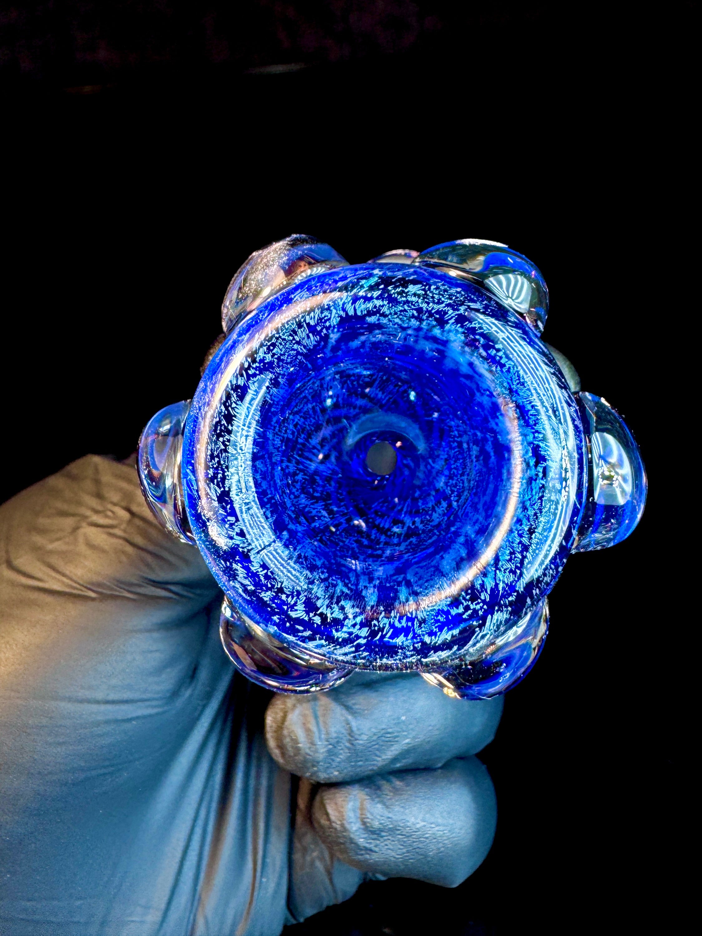 18mm/19mm Razzi pink slyme x royal blue dichro dot bowl