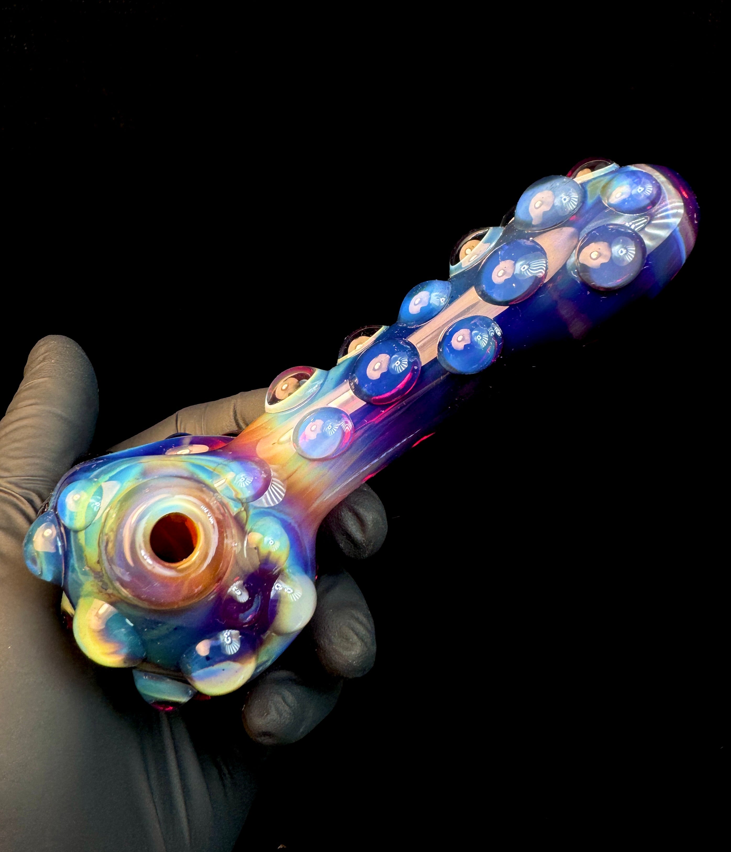 Amber purple Opal pipe