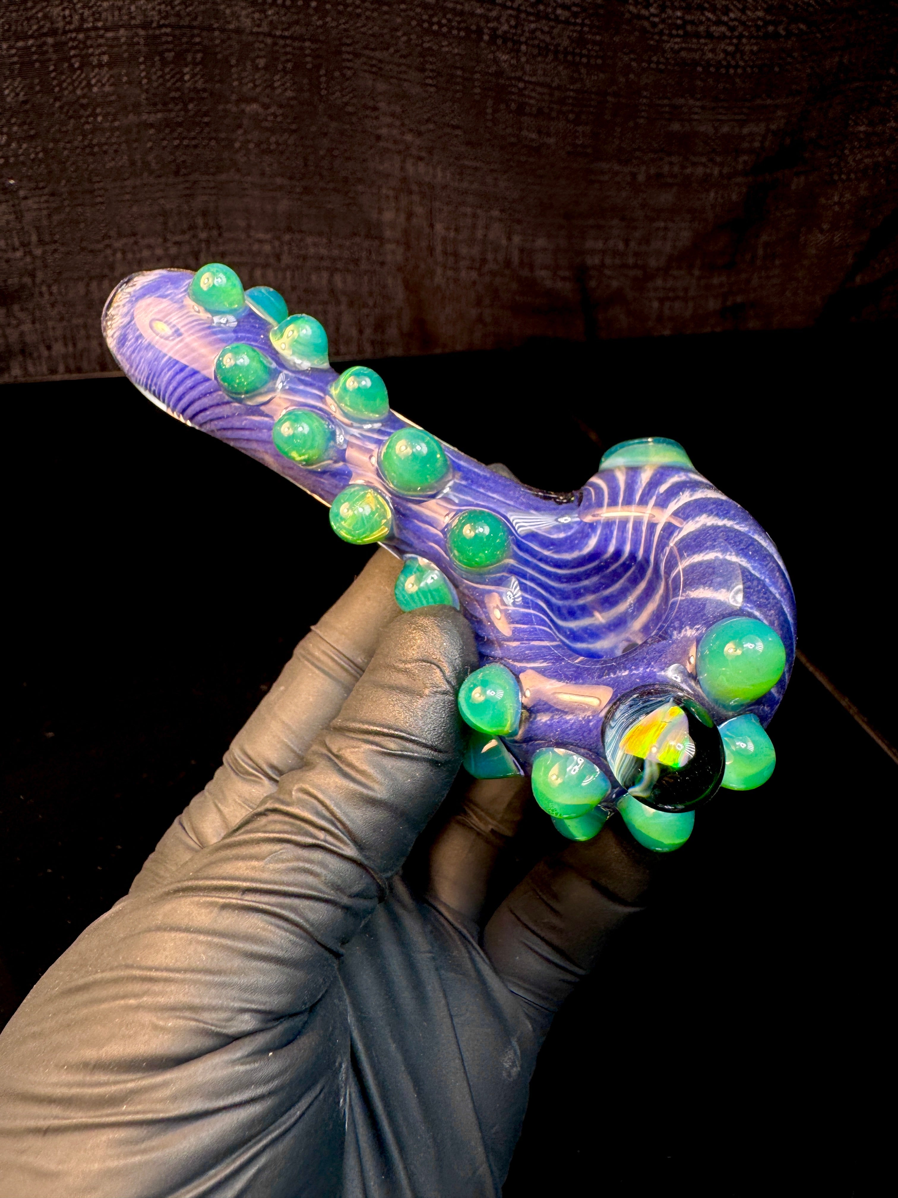 Purple urple x star white x slyme striped opal pipe