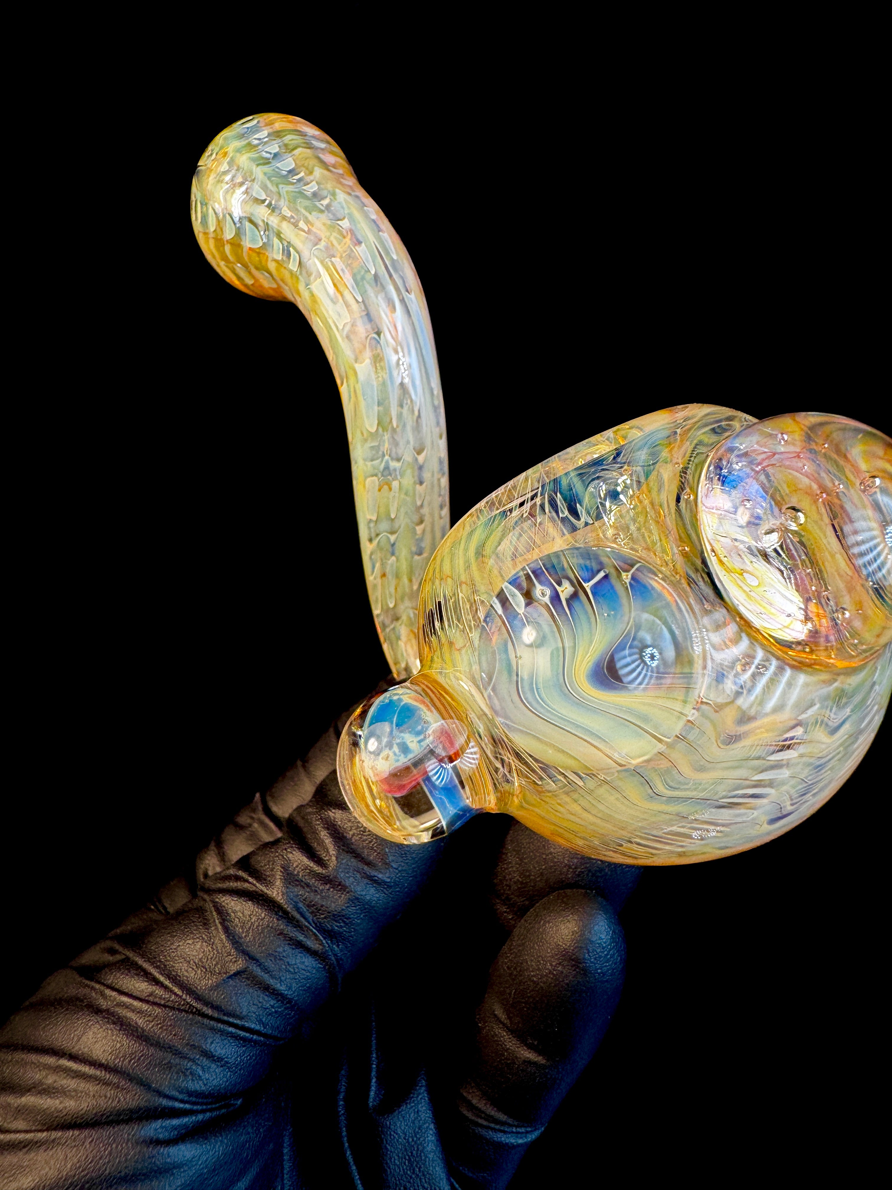 Golden dark web mushroom pipe