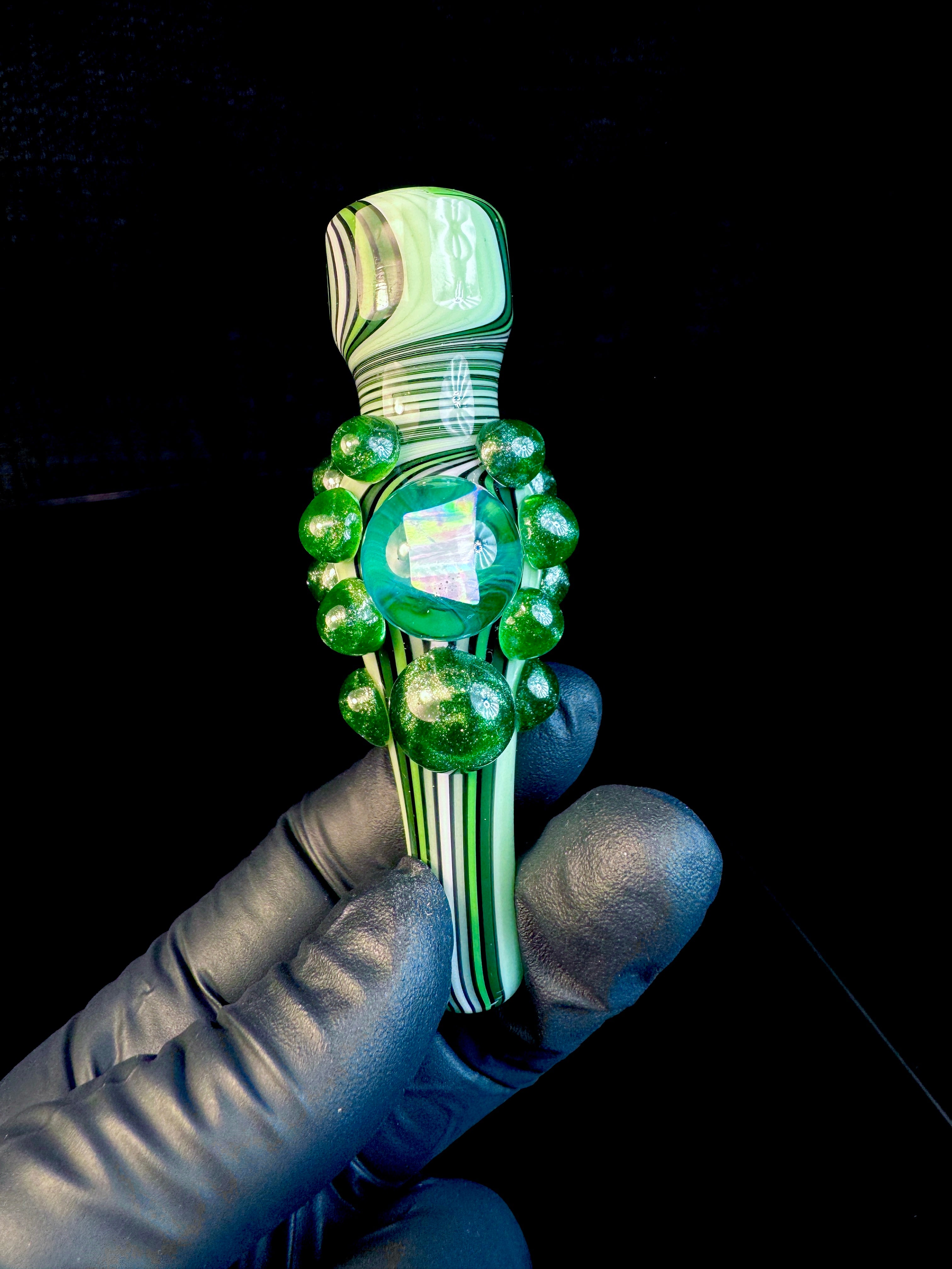 Jade fade x green stardust opal chillum