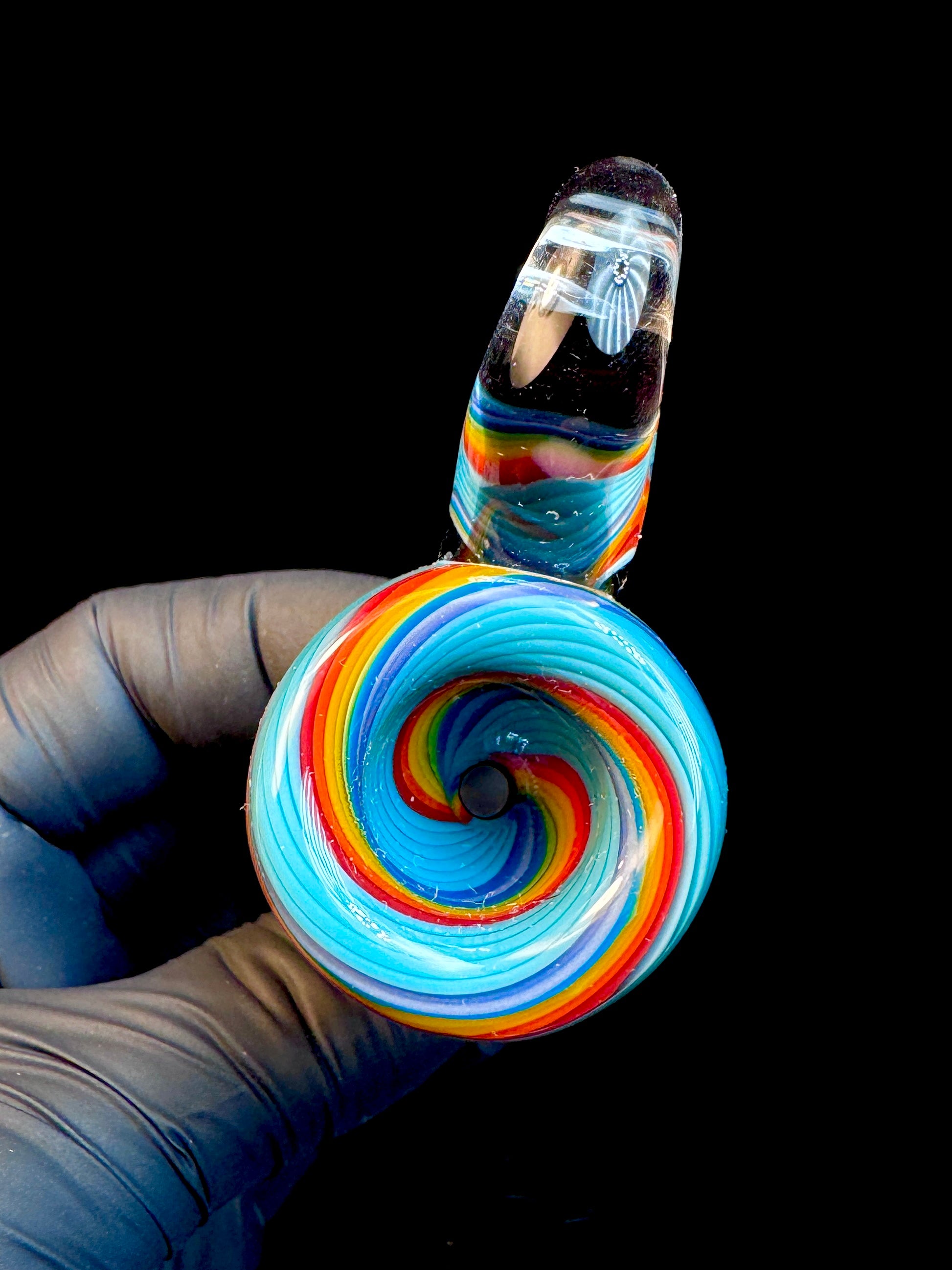 14mm Aqua rainbow x Galaxy black handle bowl