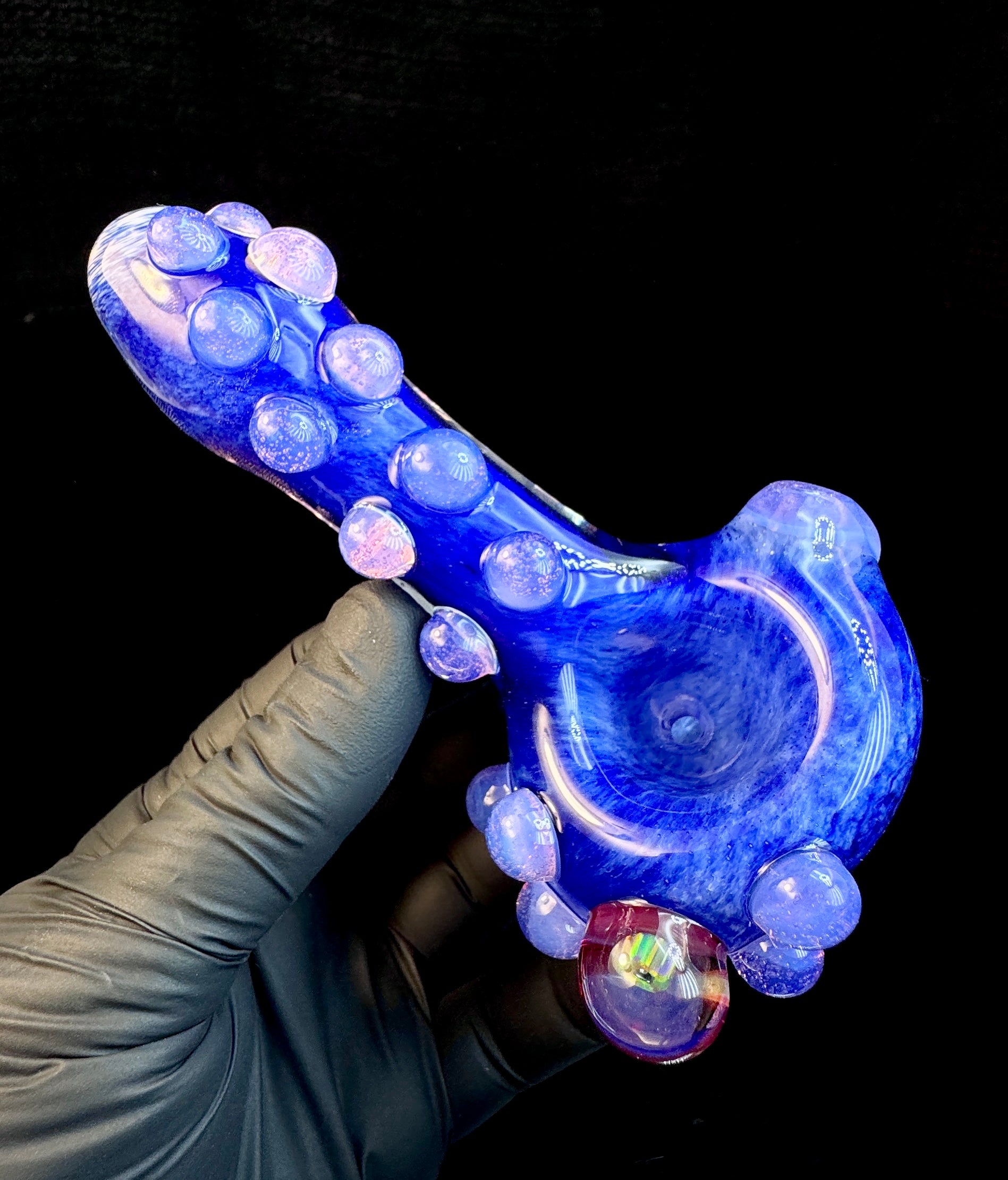 Royal blue x pale pink opal pipe