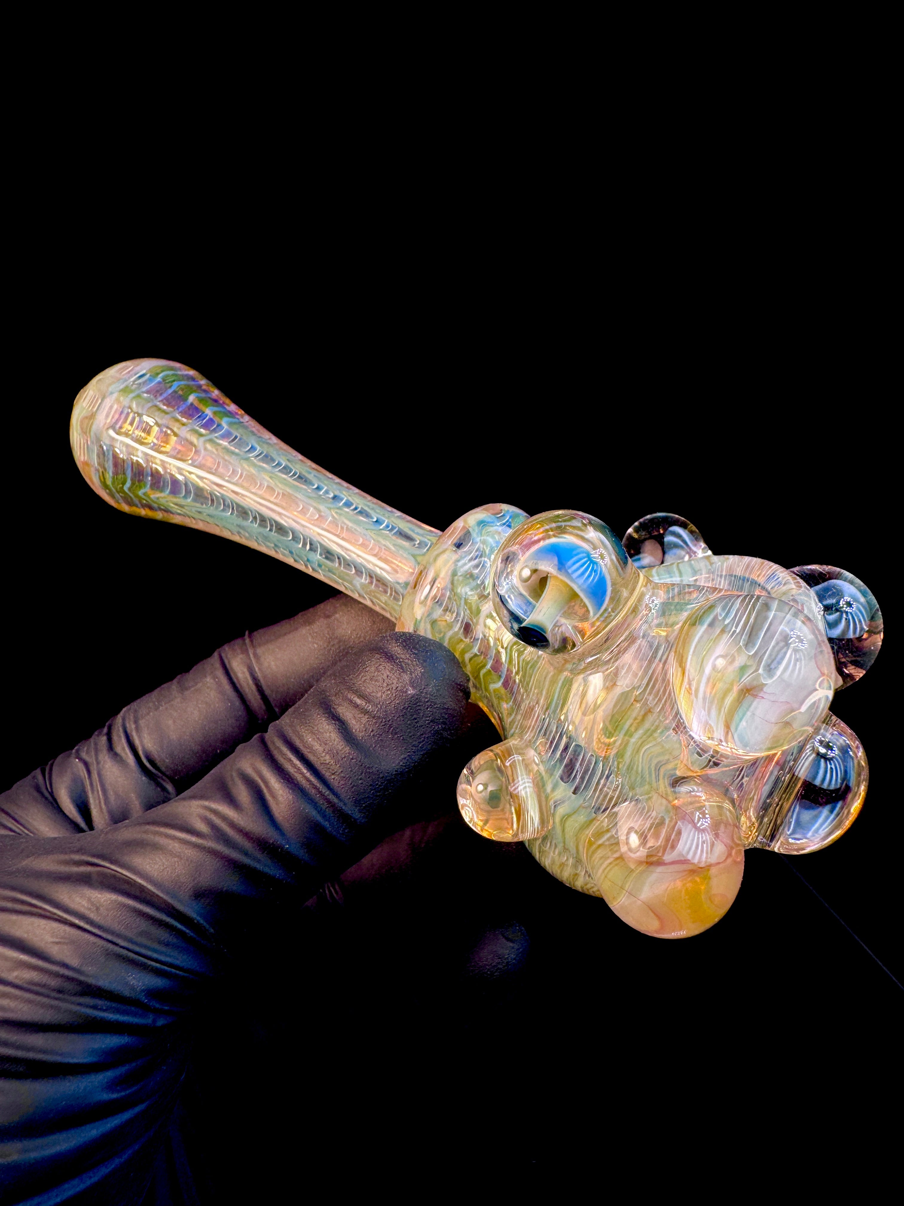 Golden dark web mushroom spoon