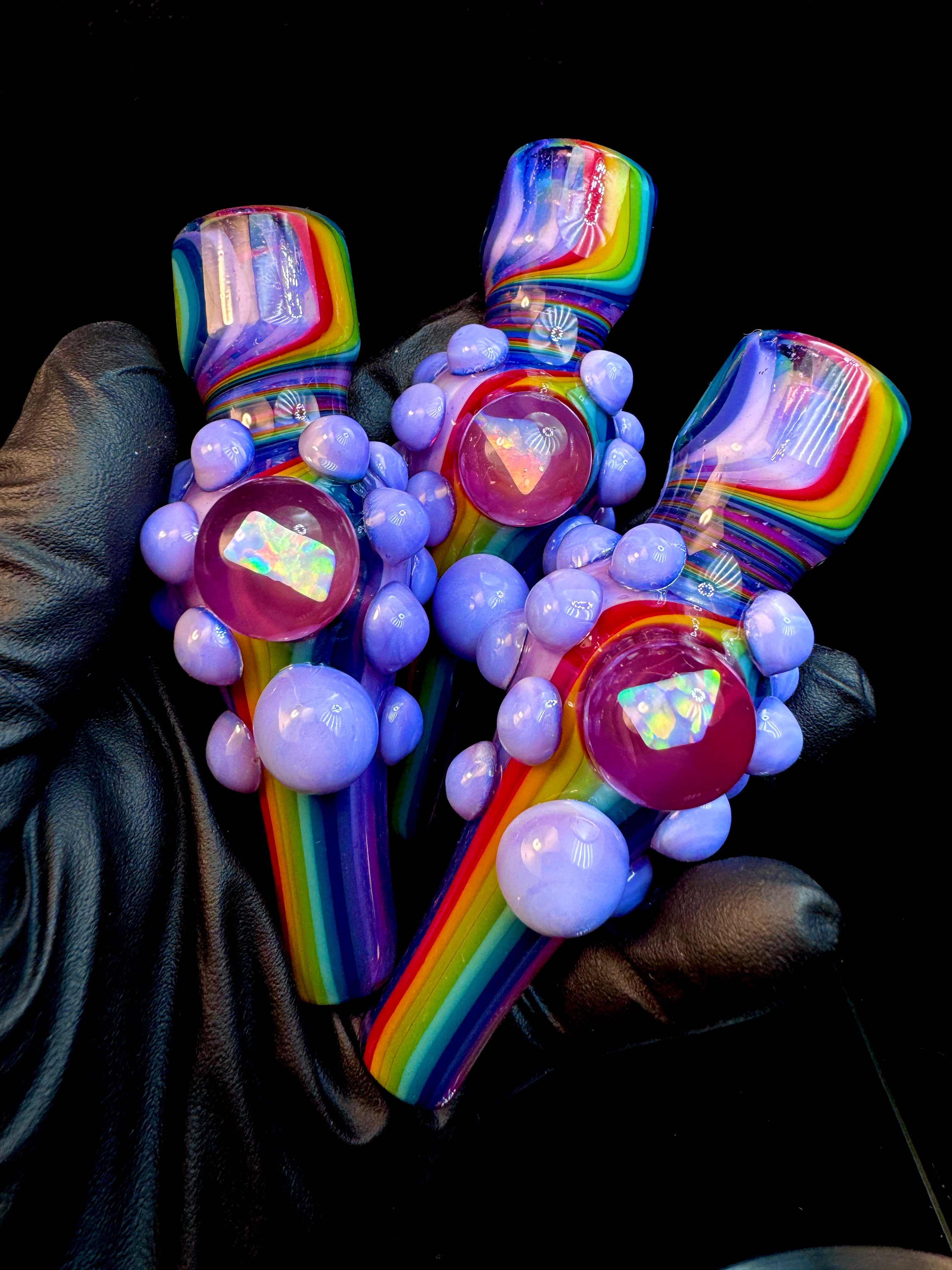 Pink slyme rainbow x Milky purple opal chillum