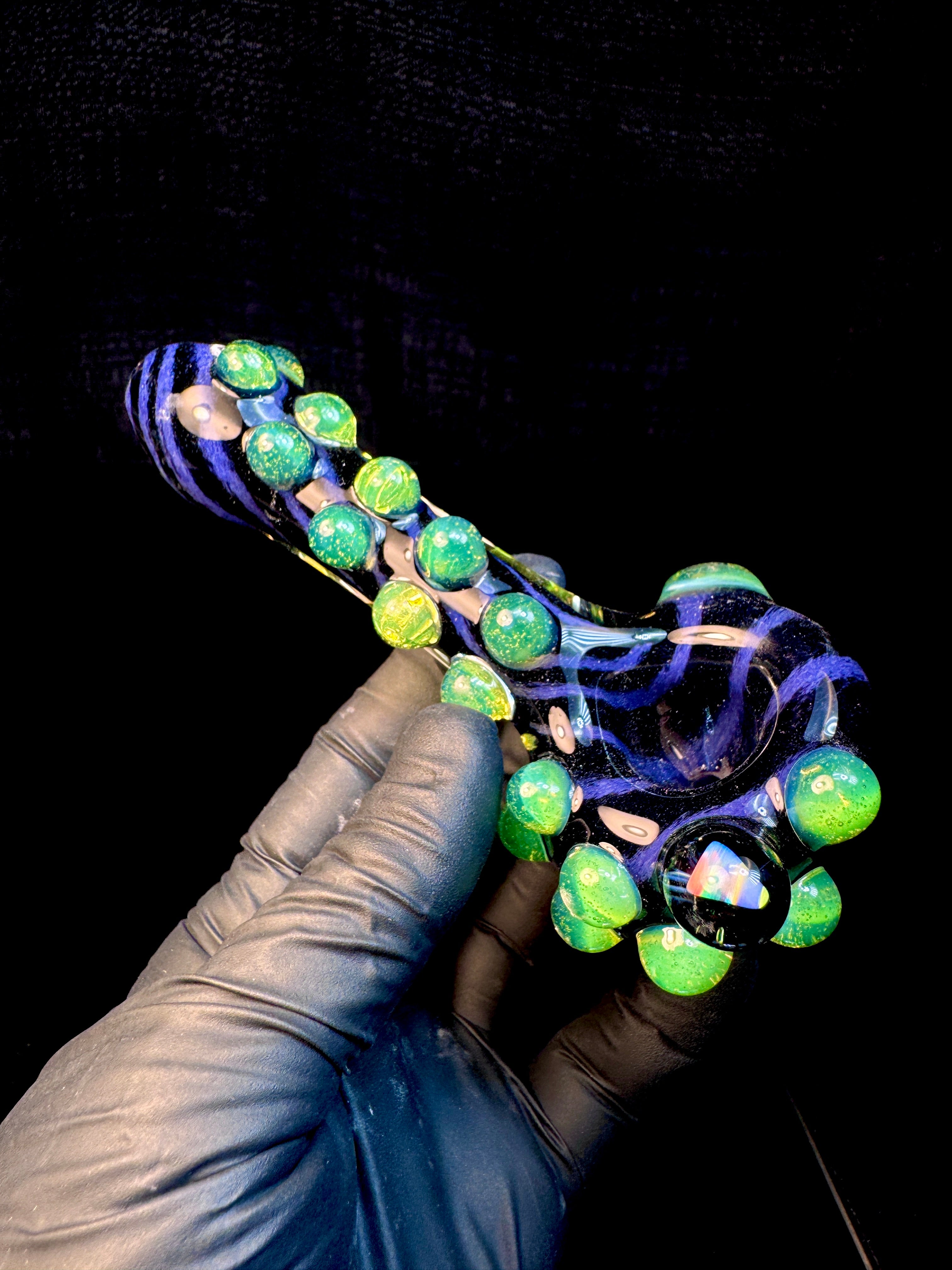 Purple urple x jet black striped opal pipe