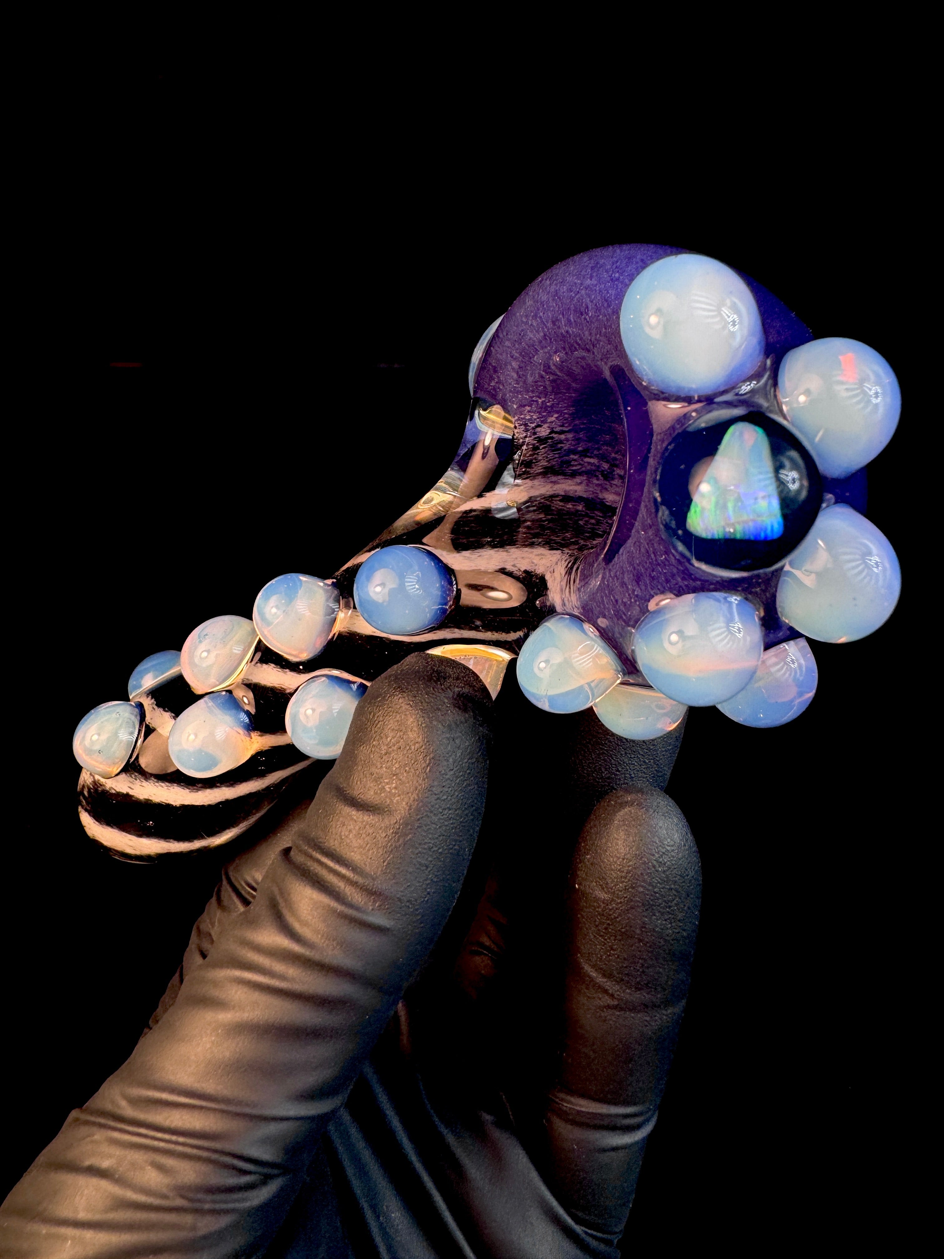 Purple urple Jet black x star white striped opal pipe