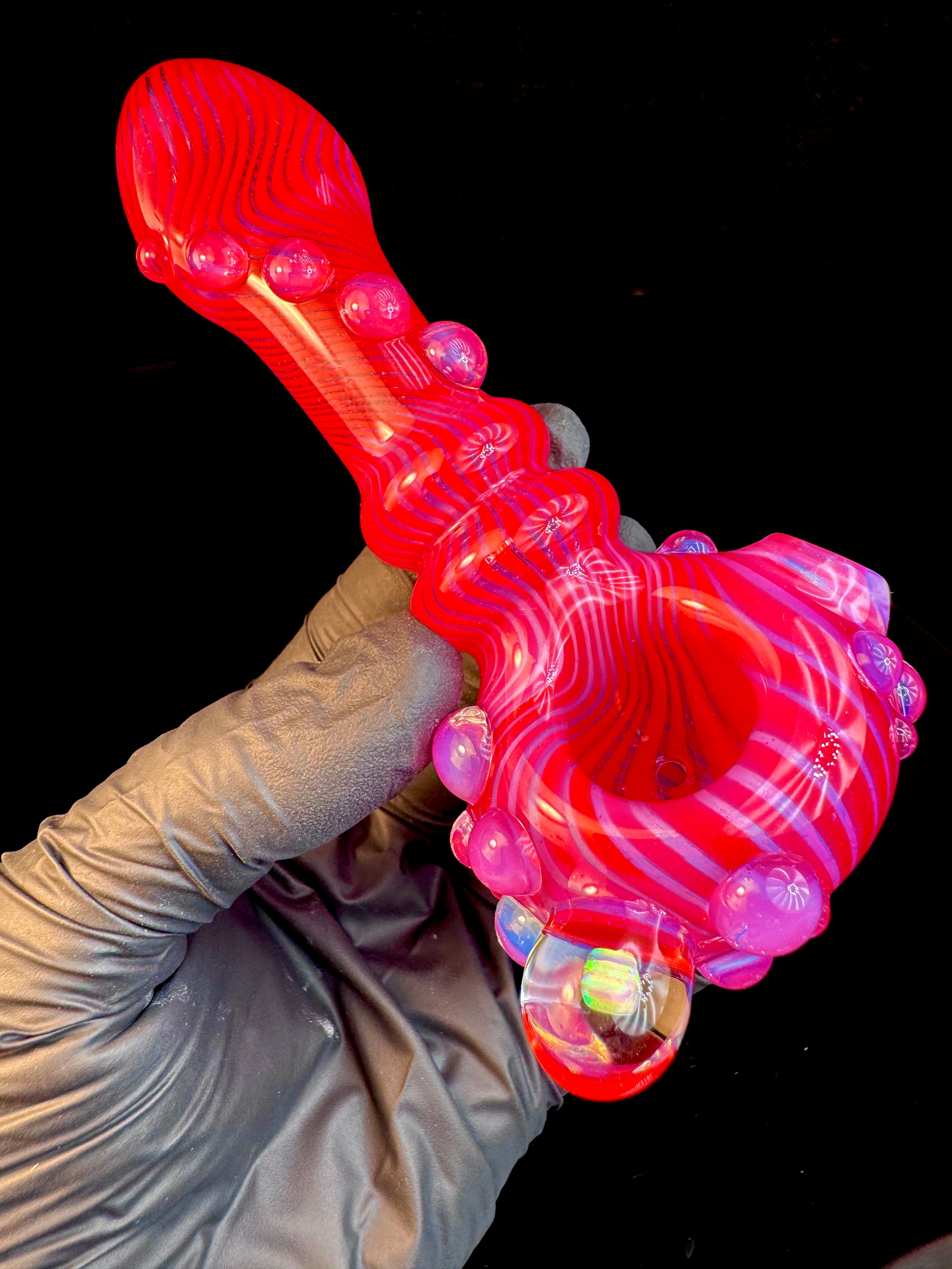 Twisted candy striper opal pipe