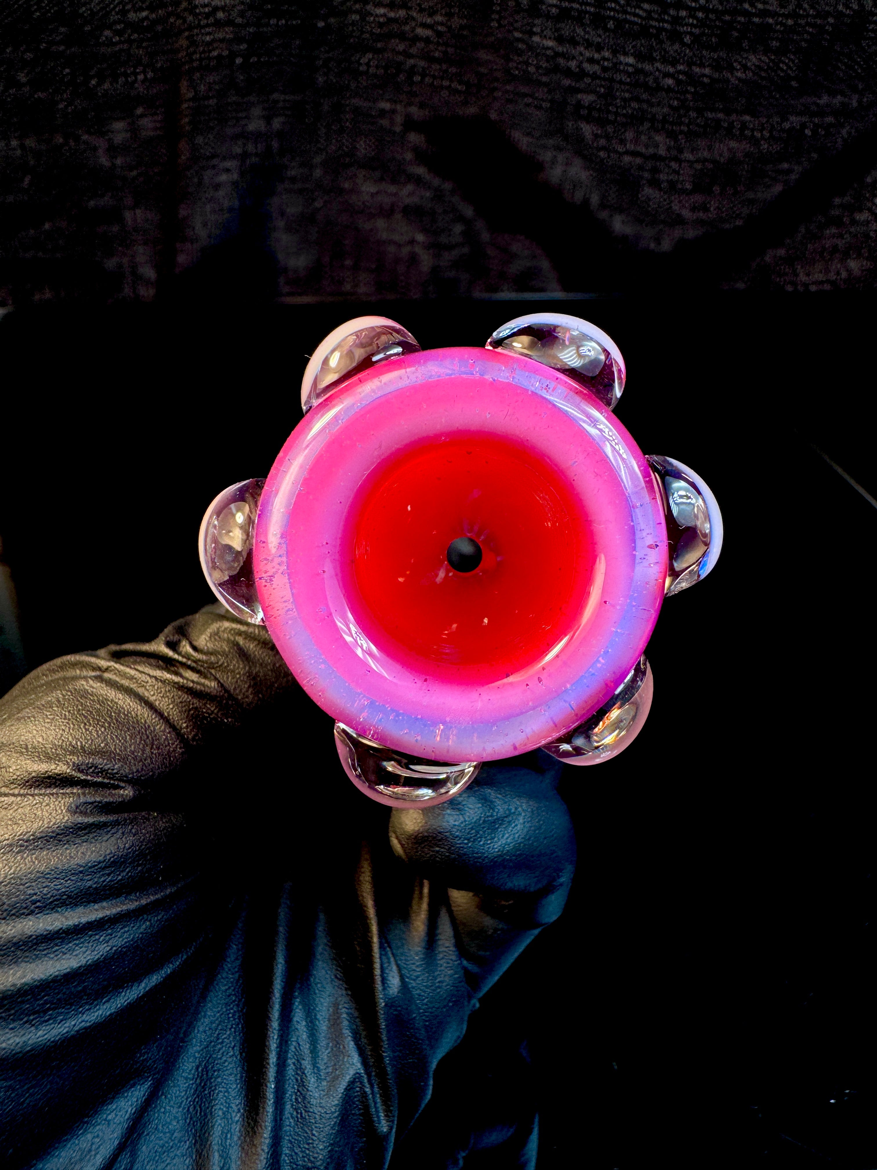 14mm Flamingo x ghost x razzi pinstripes dot bowl