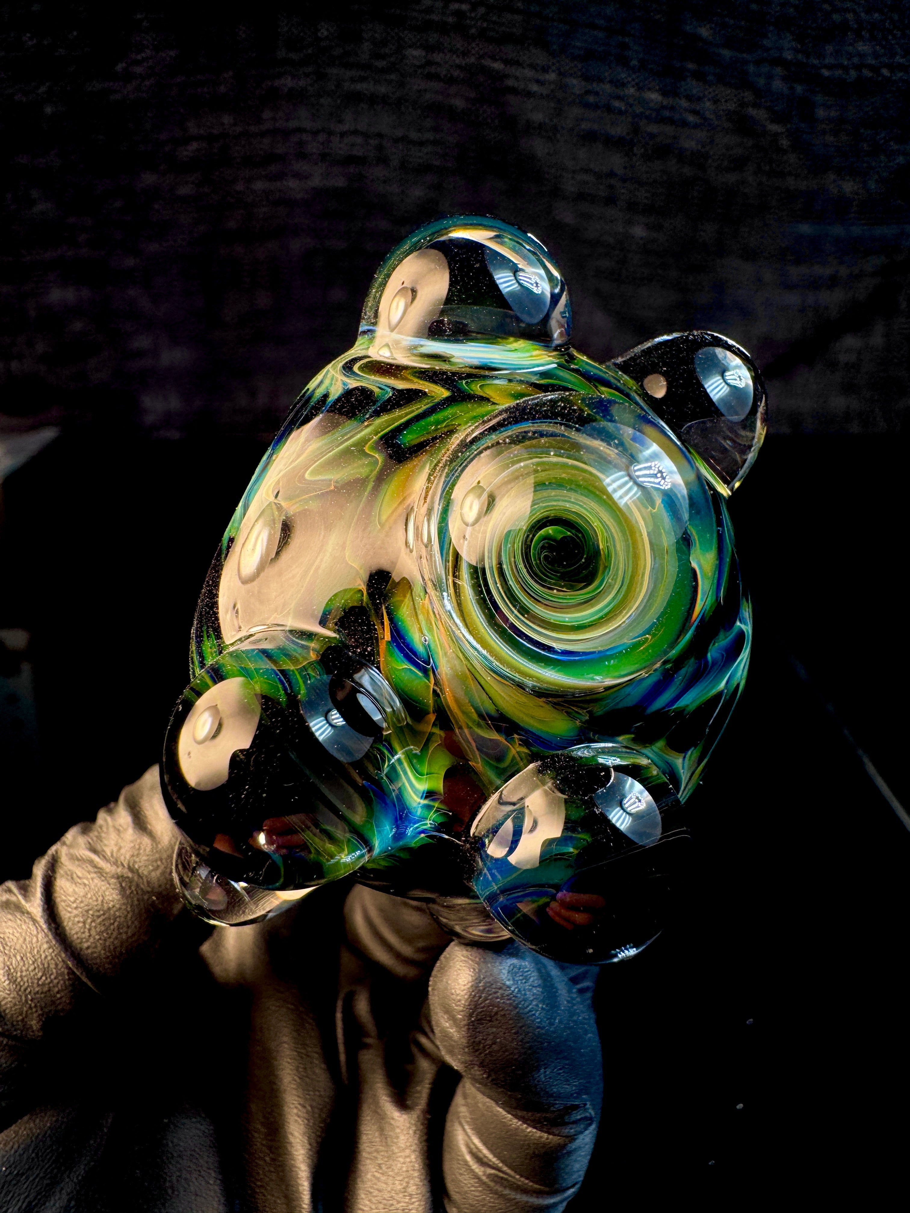 Jet Black Dark web opal pipe