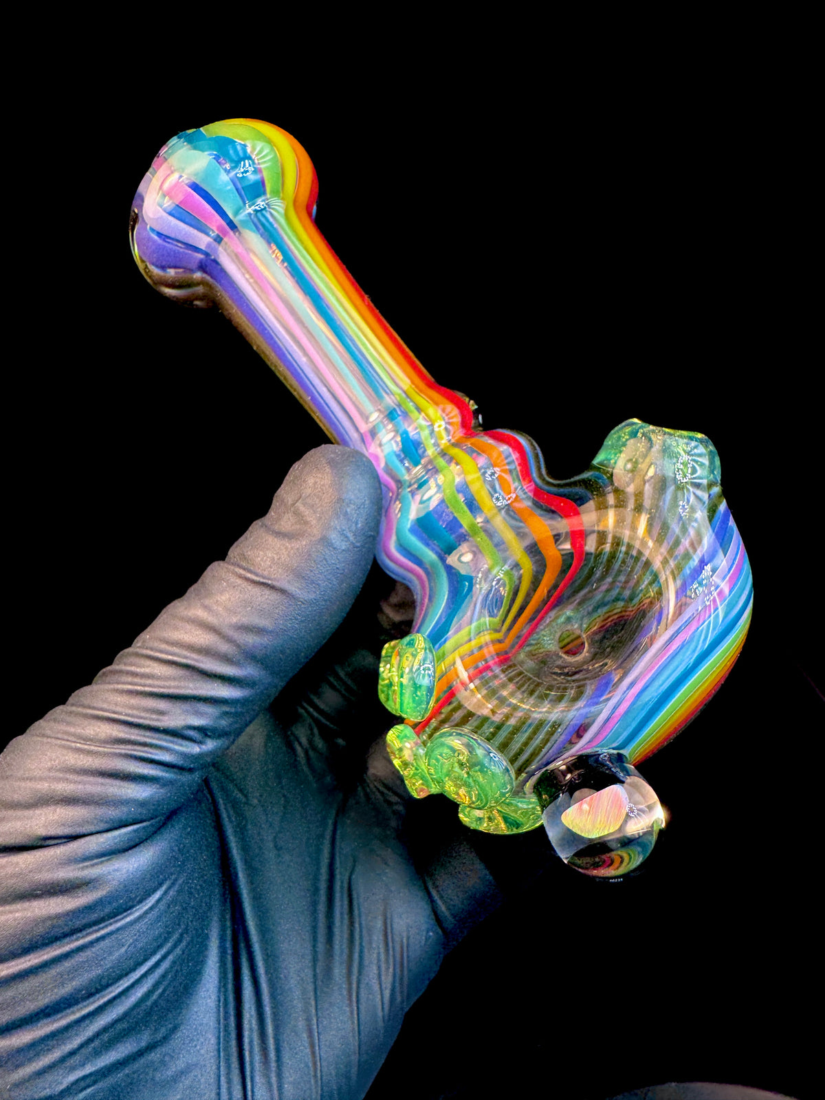 Fumed linework opal spoon