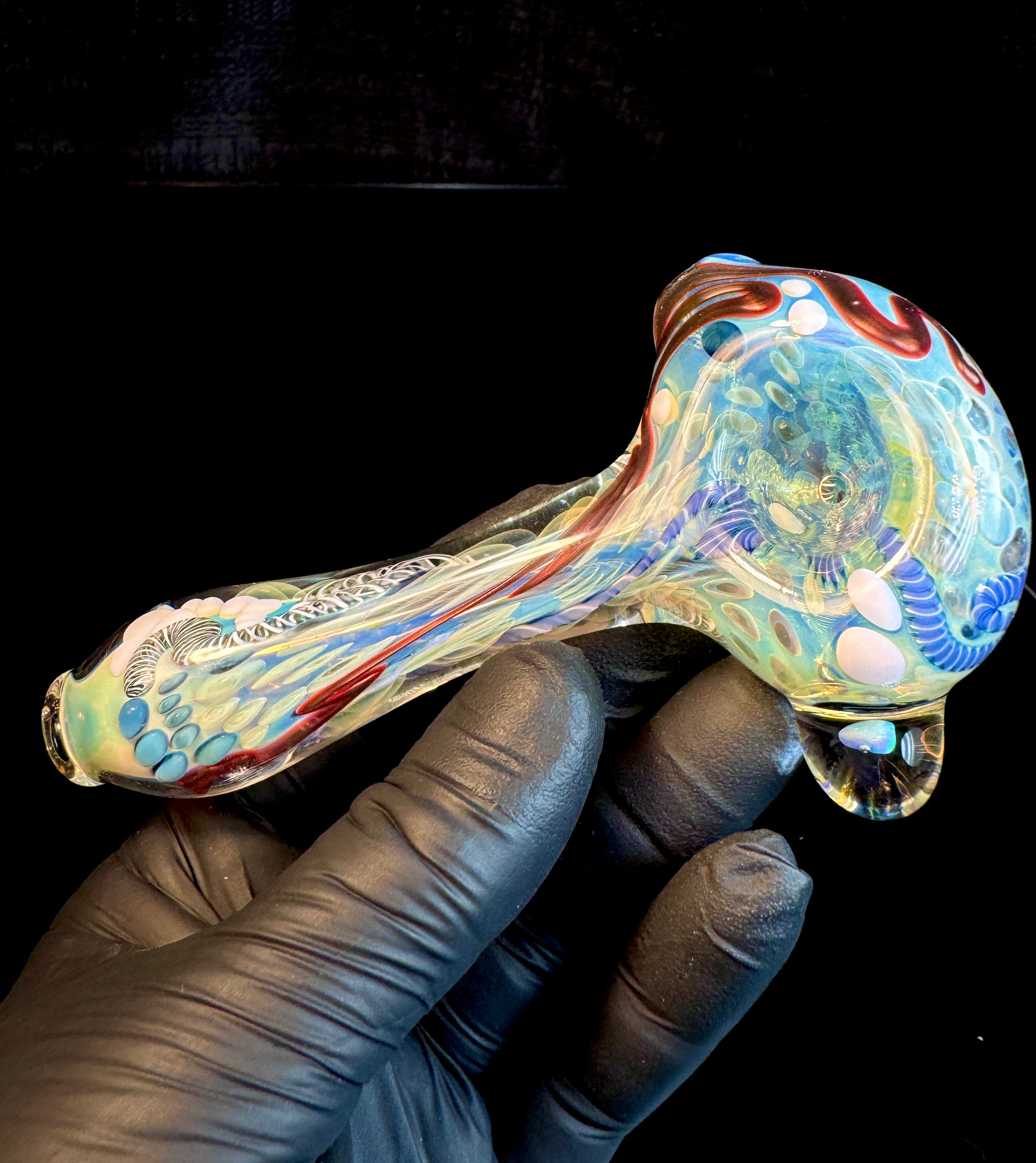 Silver fumed inside opal pipe