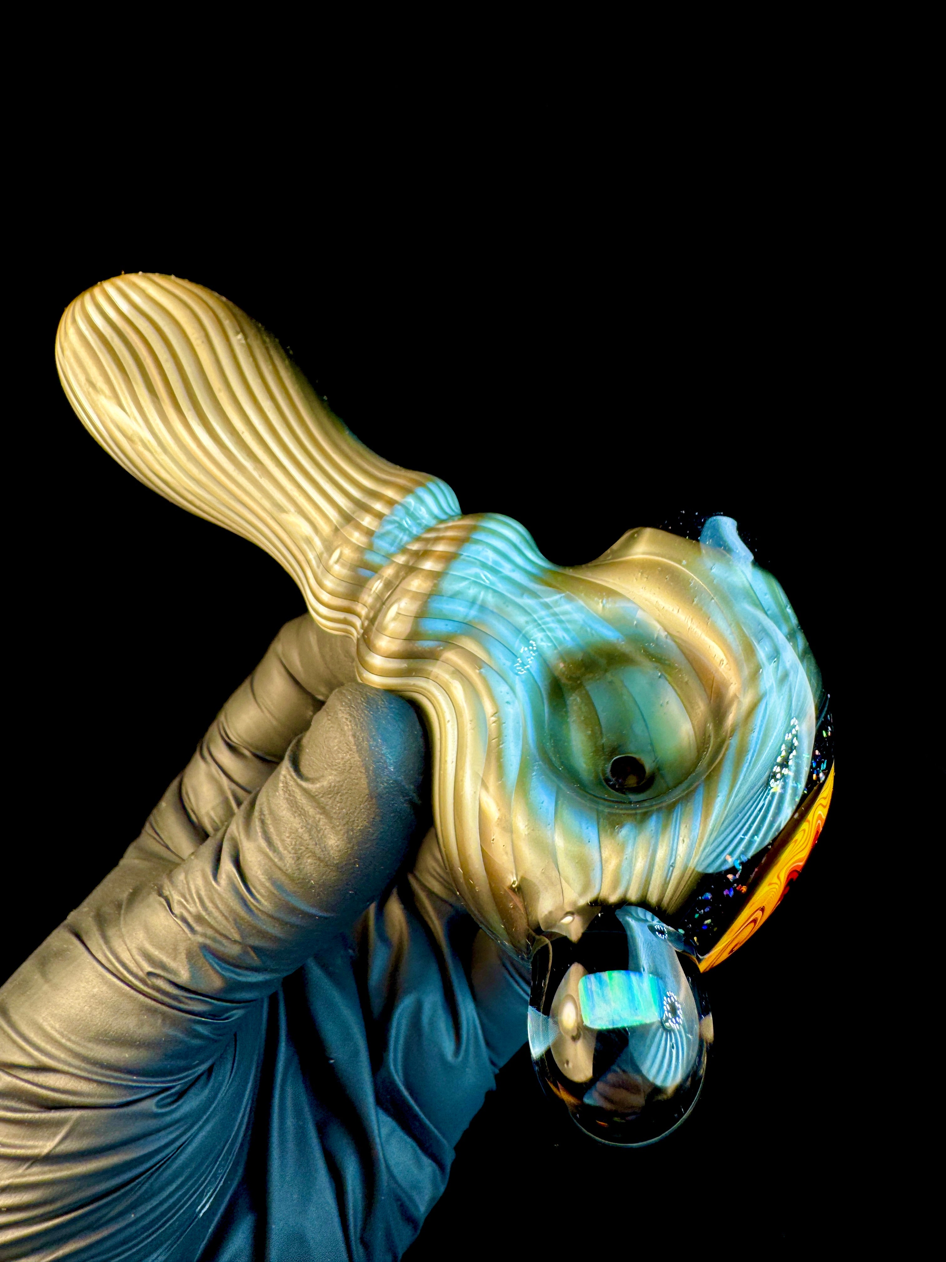 Fire fade wigwag electrum opal pipe