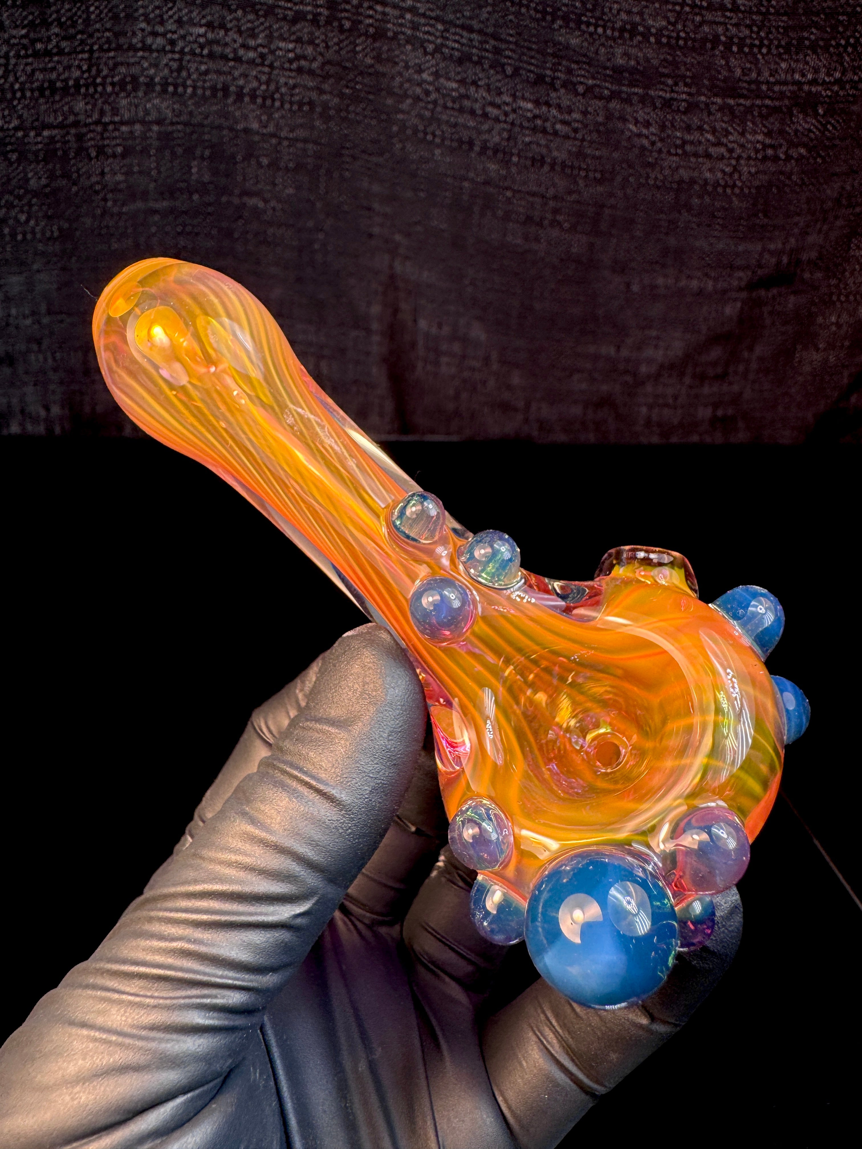 Gold fume x blue cheese dot spoon