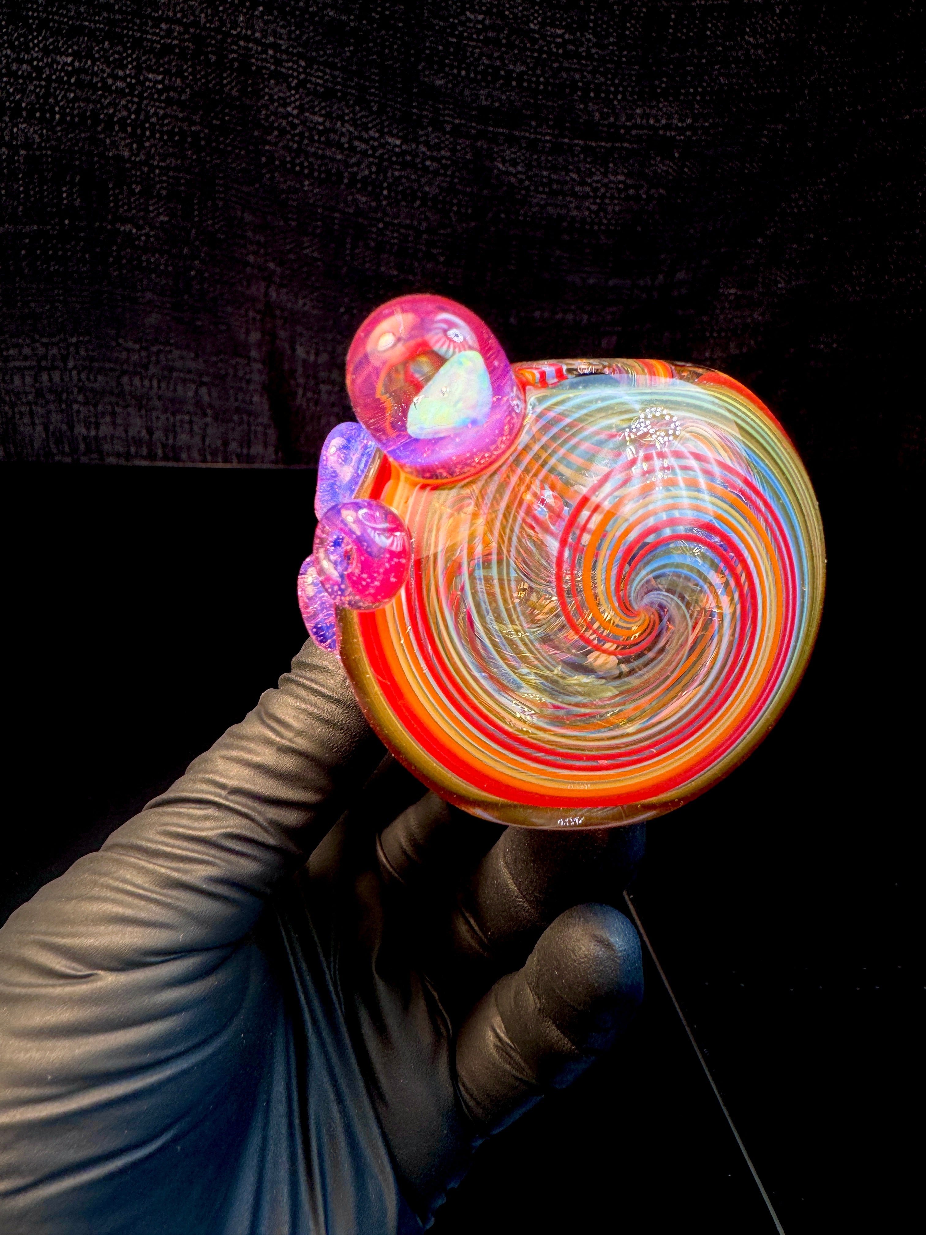 Fumed linework opal spoon