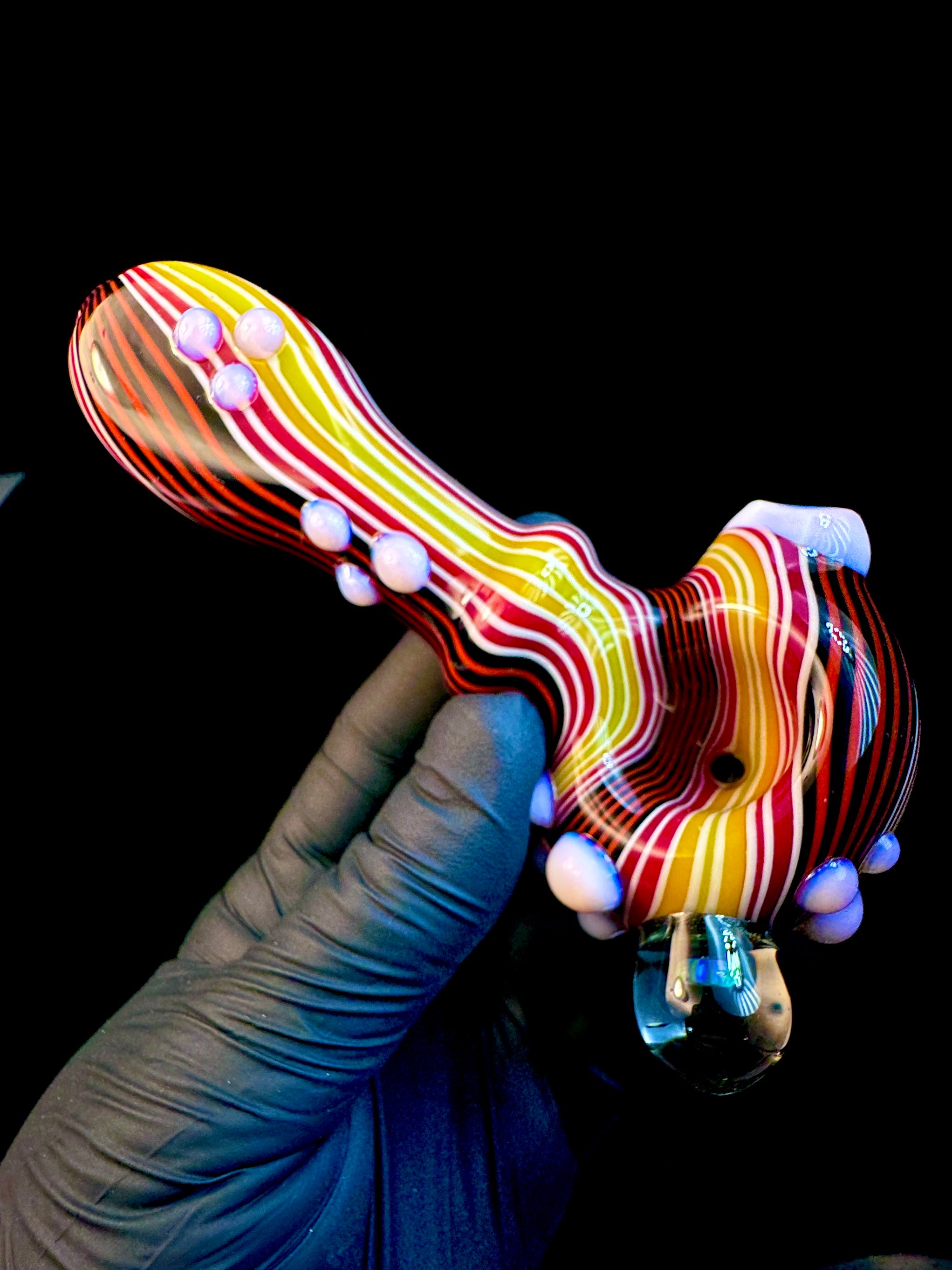 Twisted fire fade opal pipe