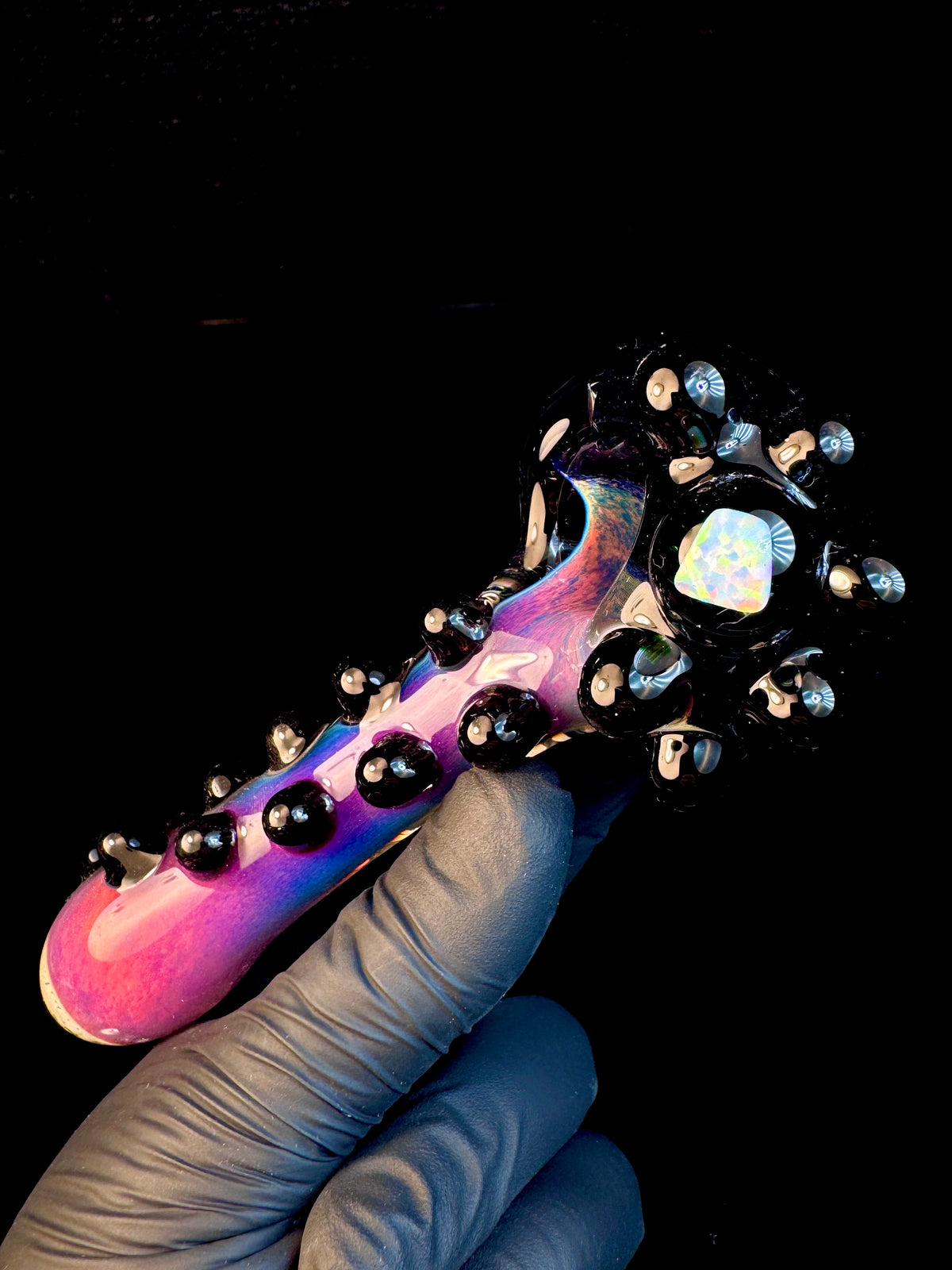 Jet black x Fripidy (prime) opal glass pipe
