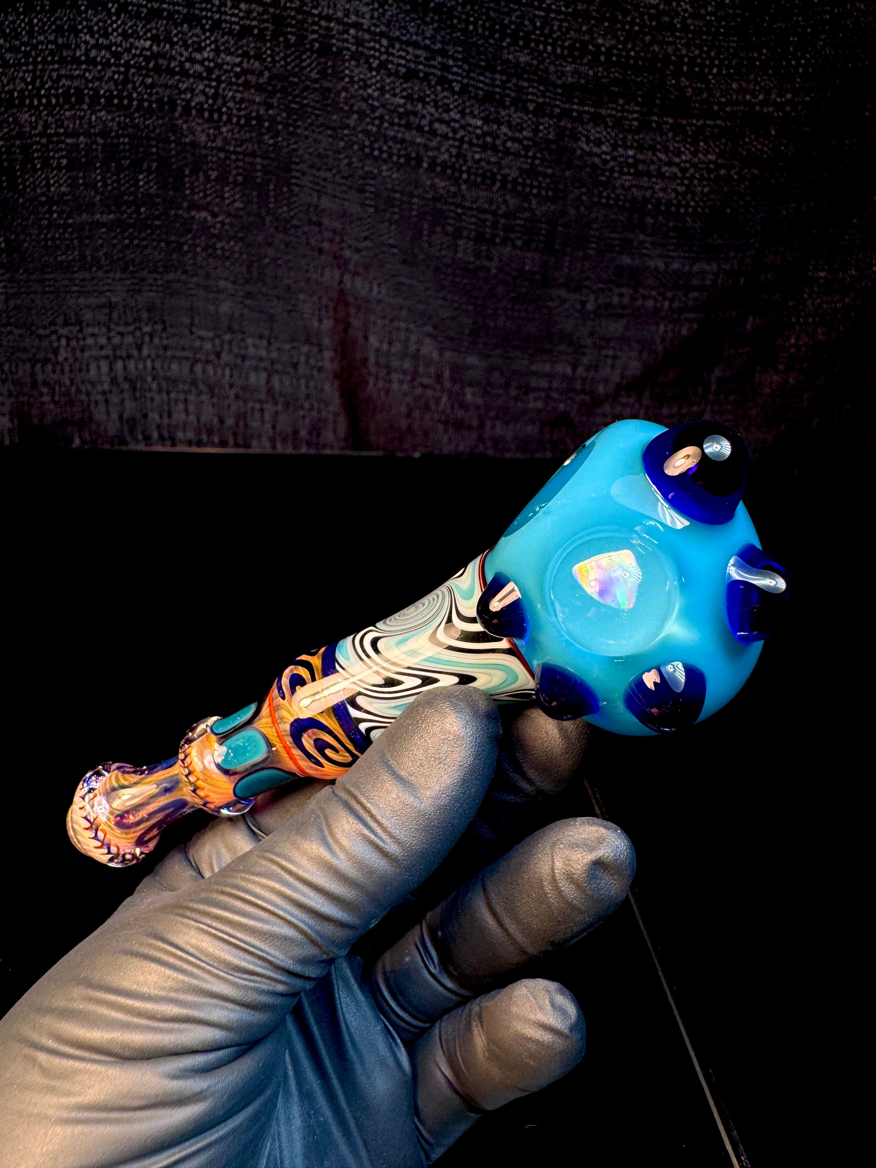 Aqua Fumed wigwag opal opal spoon