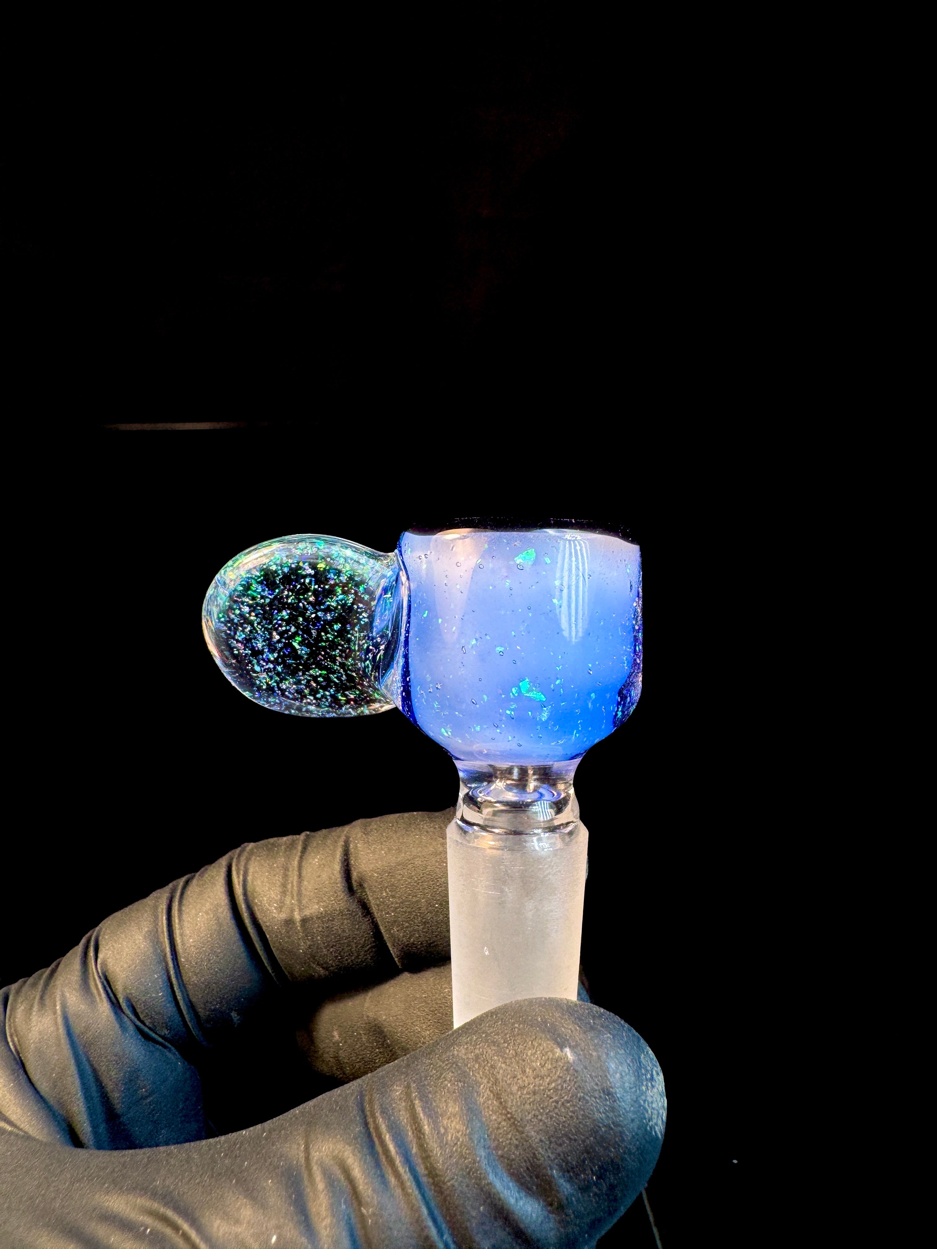 14mm Milky blue cropal snapper with lip wrap Slide