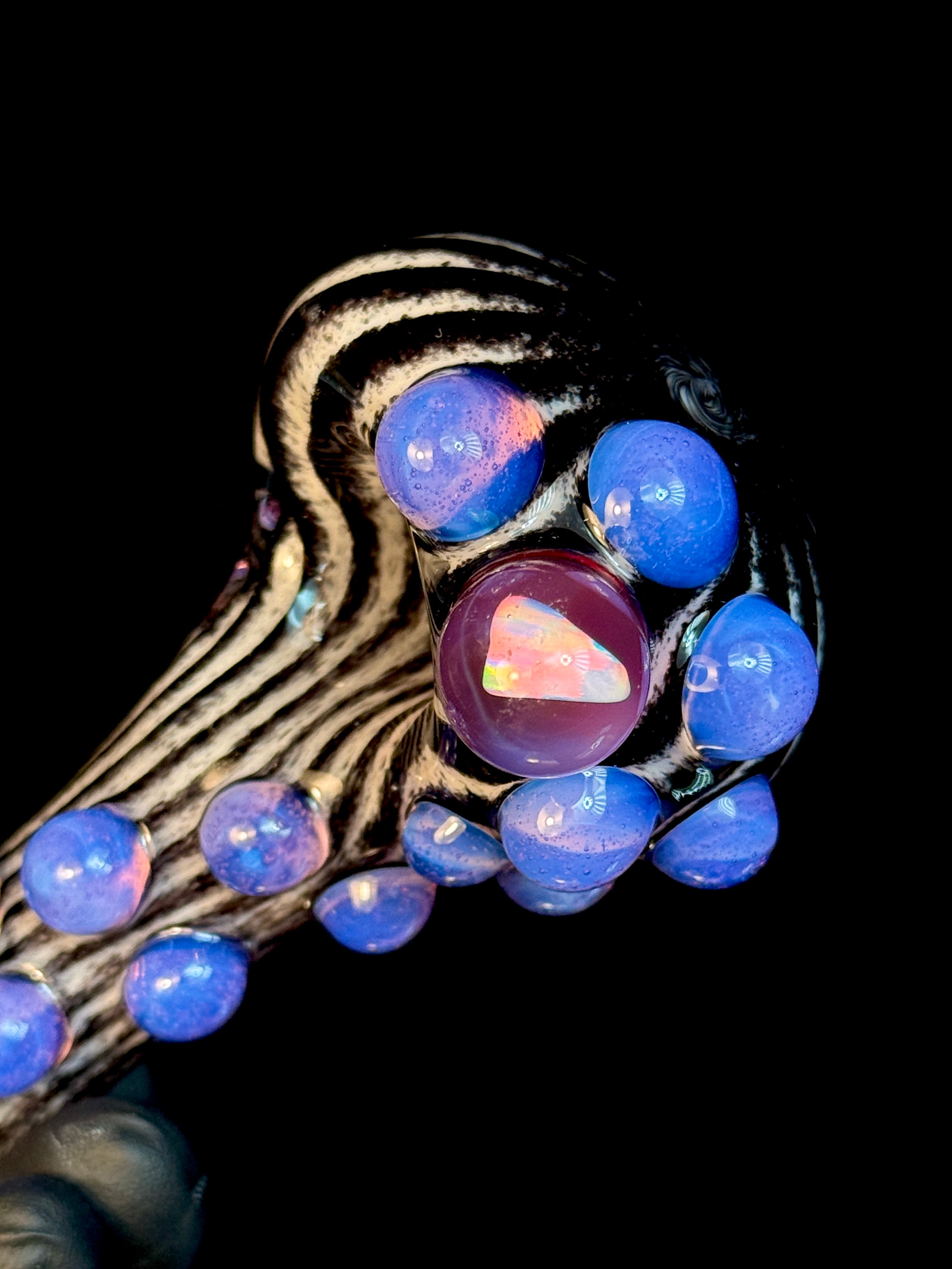 Jailbird Stripped Pink Slyme Opal Pipe