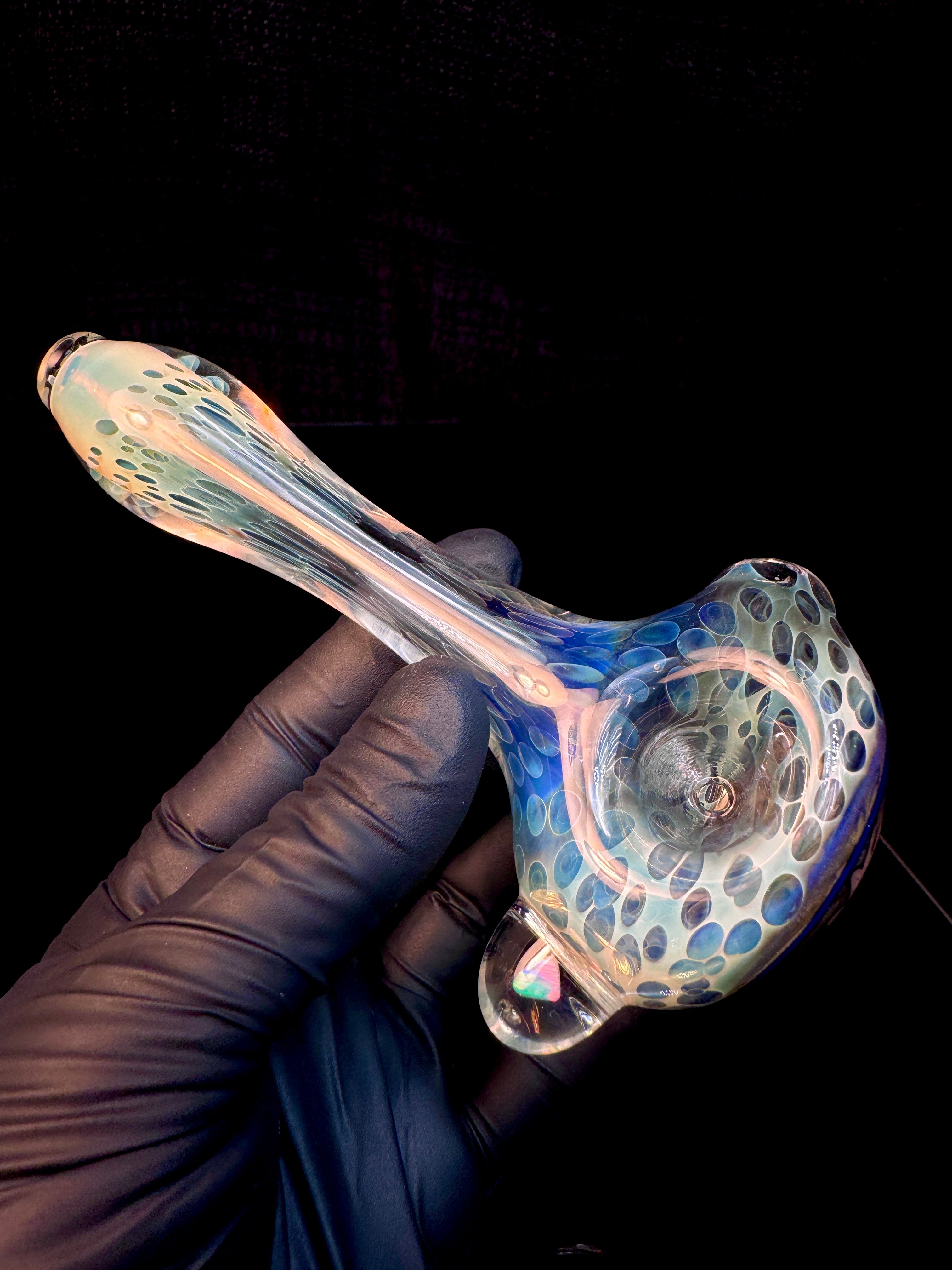 Silver fume Cane fume wigwag opal spoon