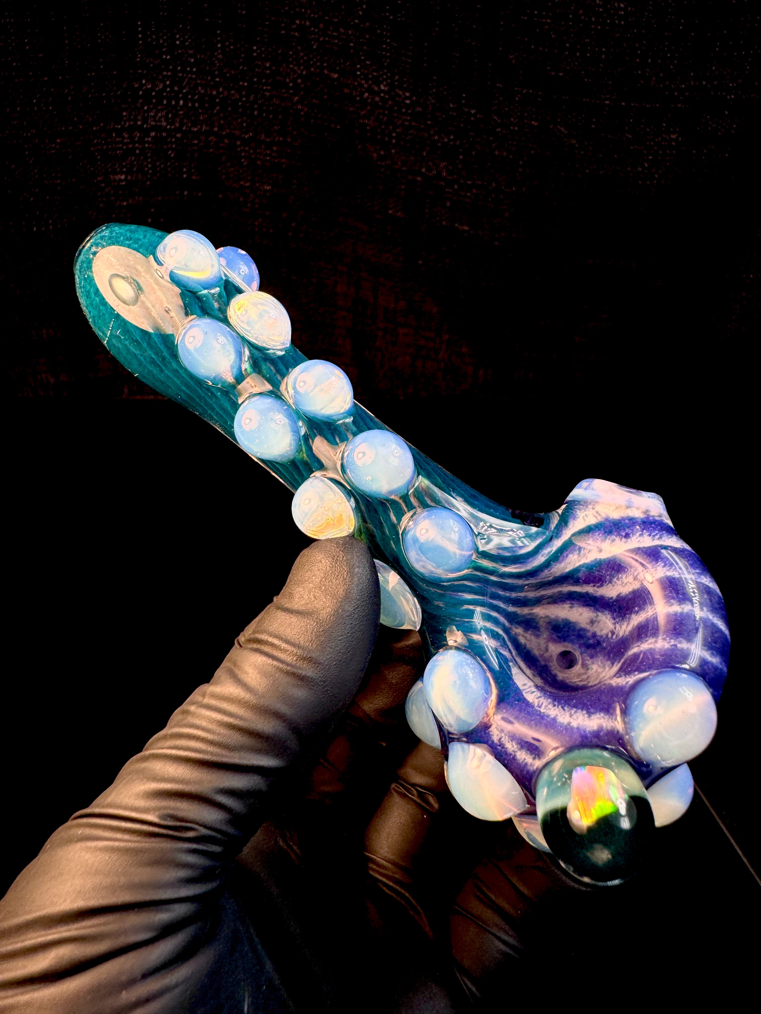 Blue spruce x purple urple x secret white striped opal pipe