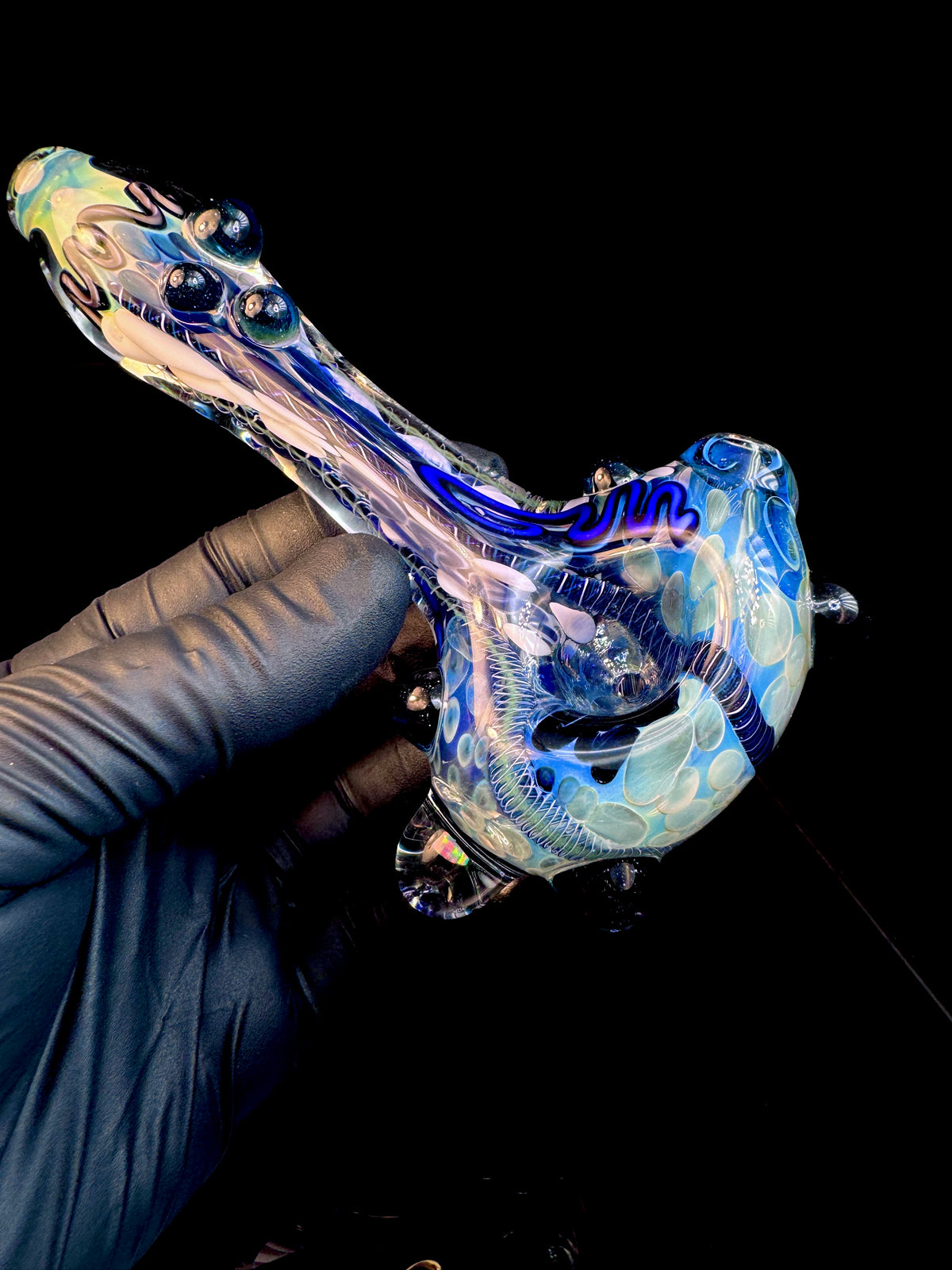 Silver fume x Blue stardust Premo Fume Cane Spoon