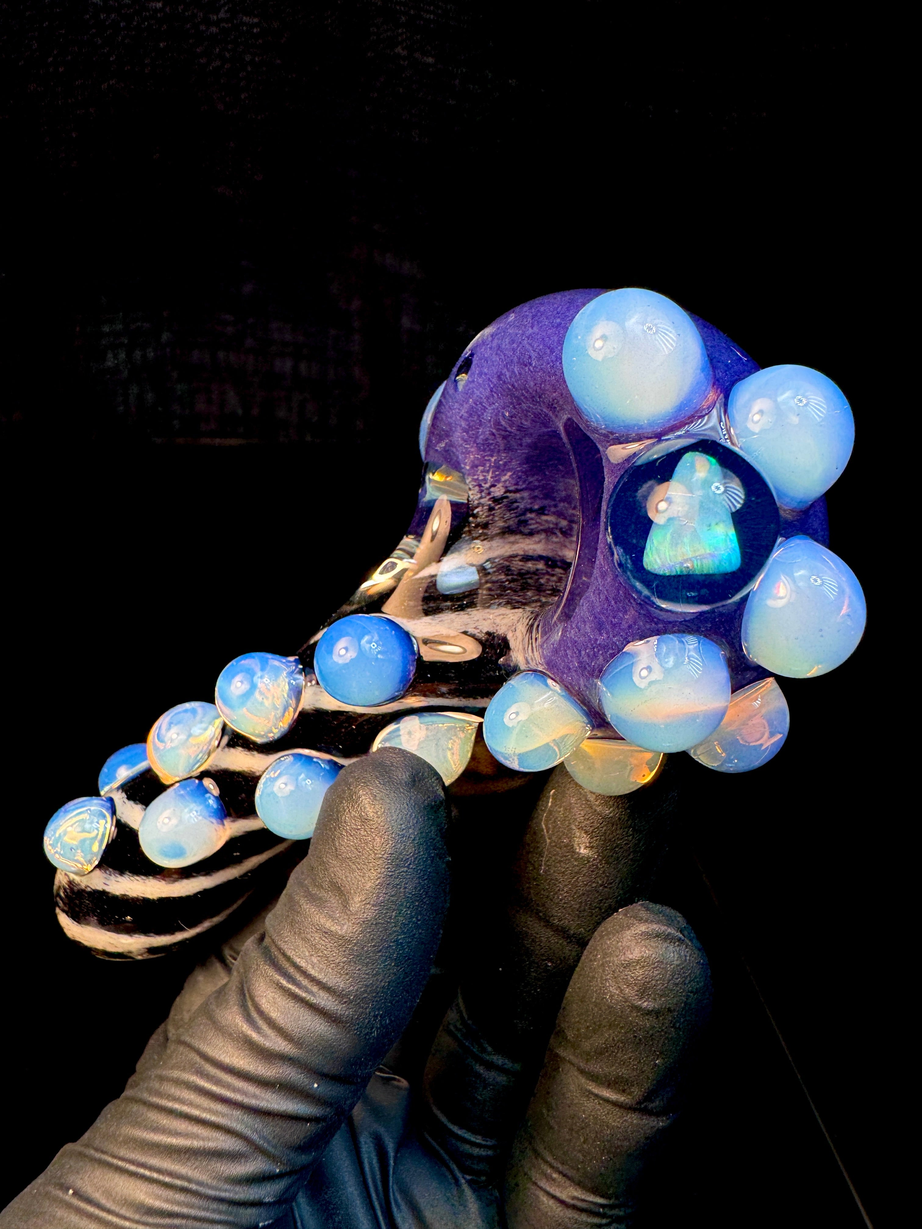 Purple urple x star white x jet black striped opal pipe