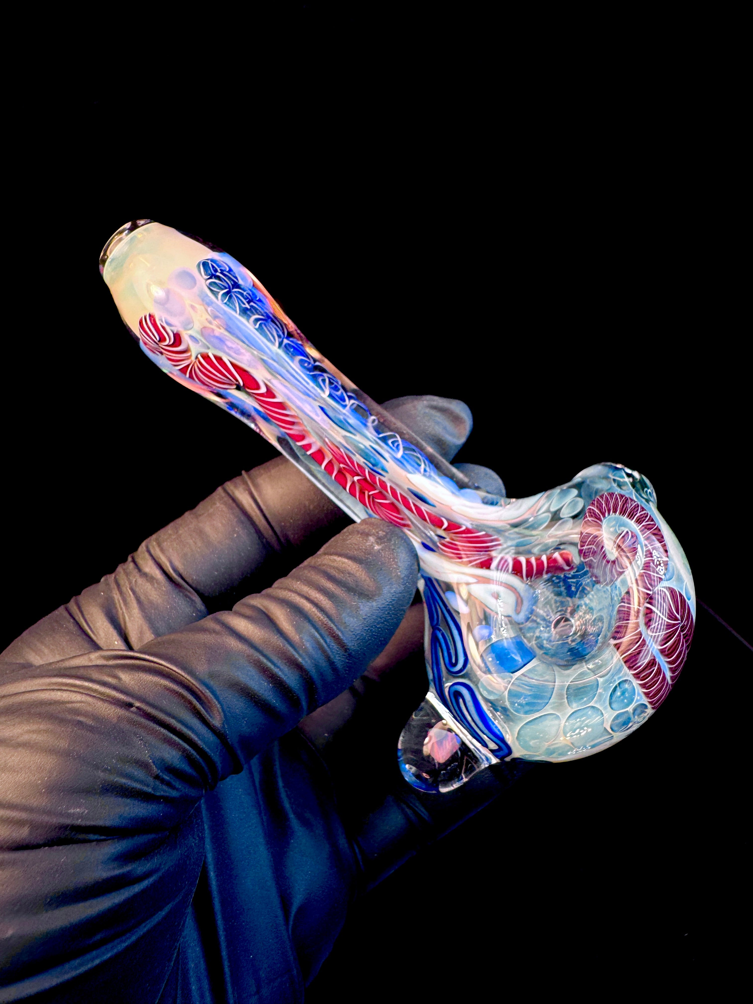Silver Cane fume opal spoon