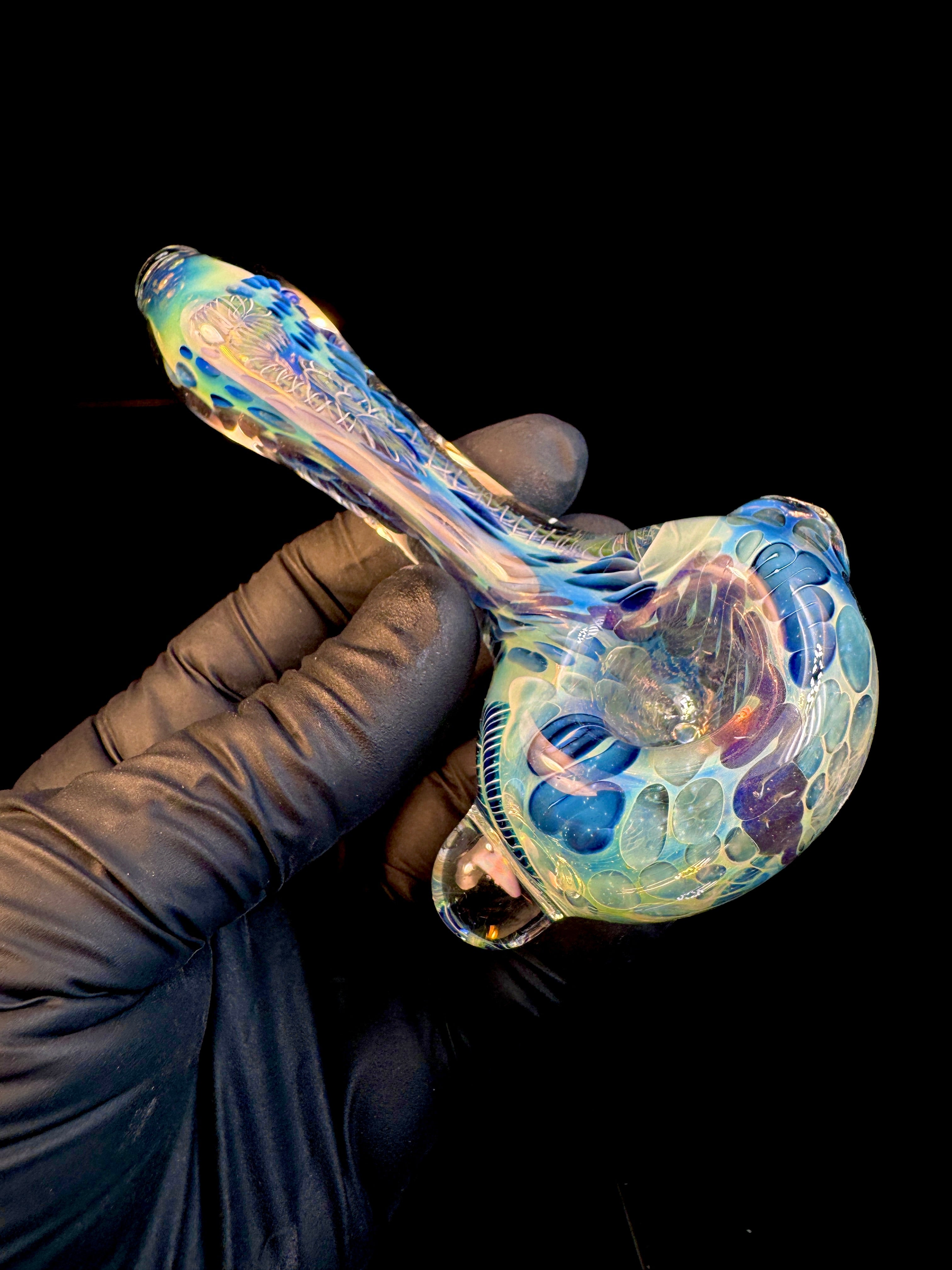 Silver Cane fumed opal spoon