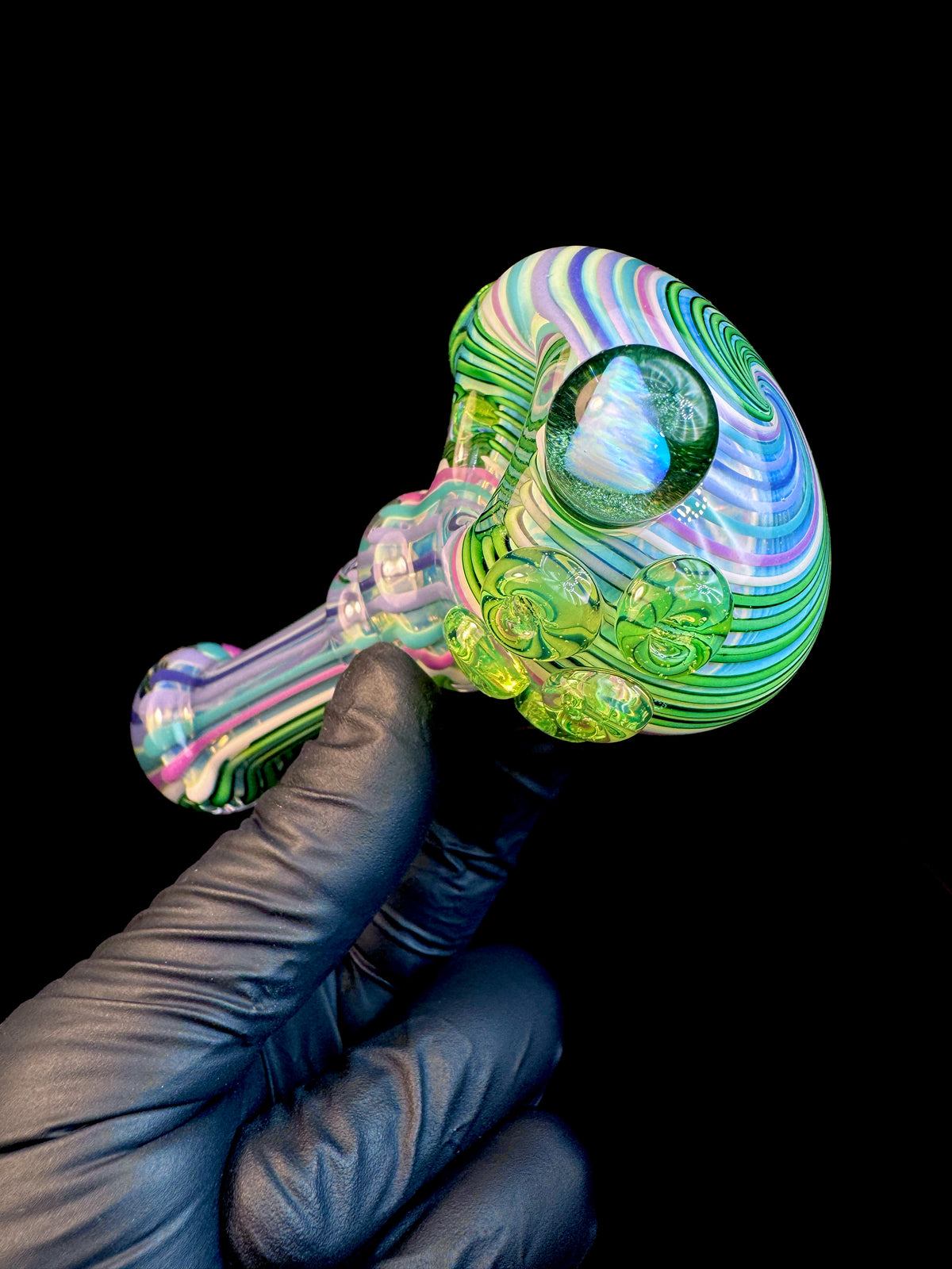 Fumed linework opal spoon