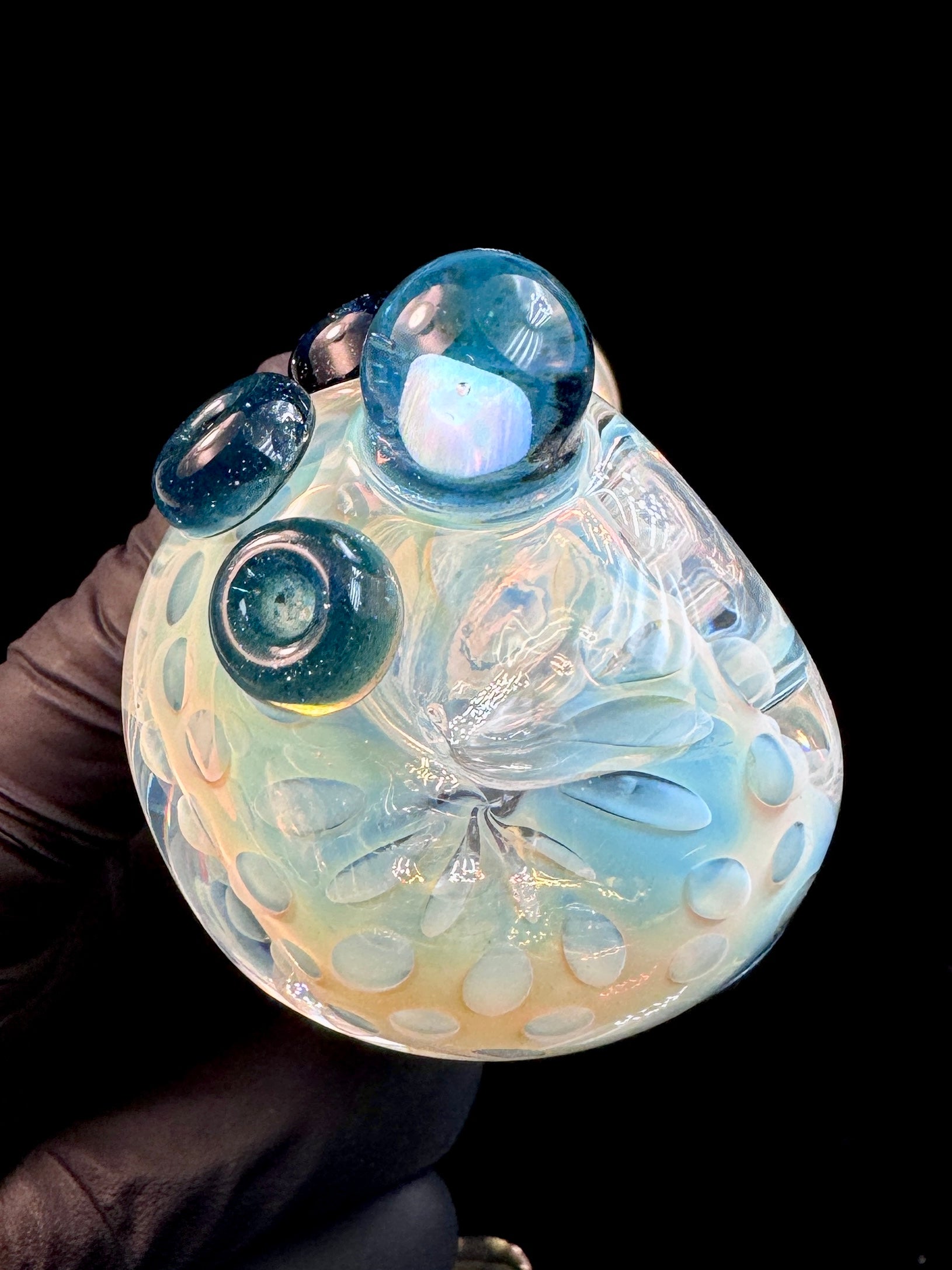 Silver fume x blue stardust opal pipe