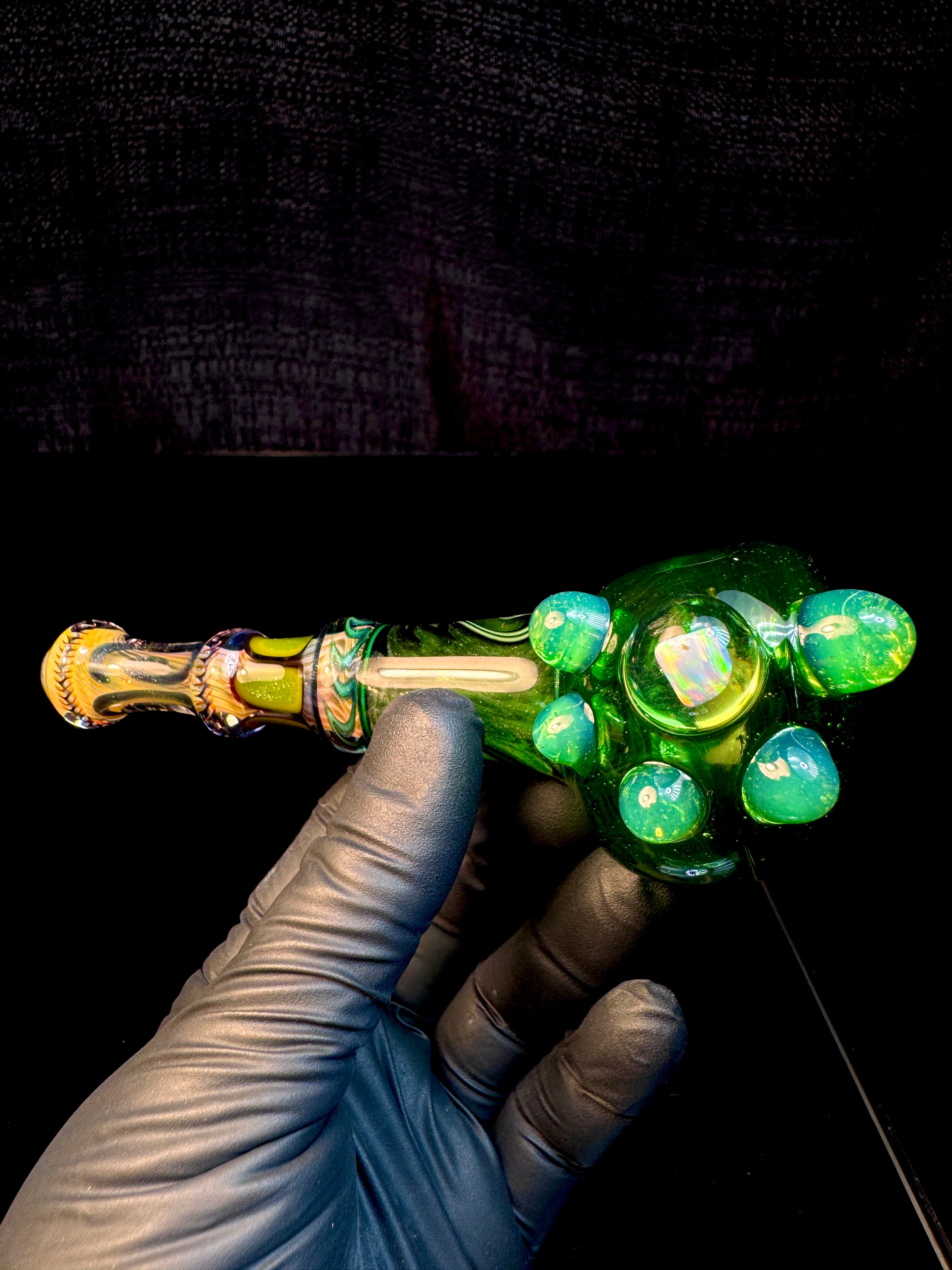 Green stardust Fumed wigwag opal opal spoon