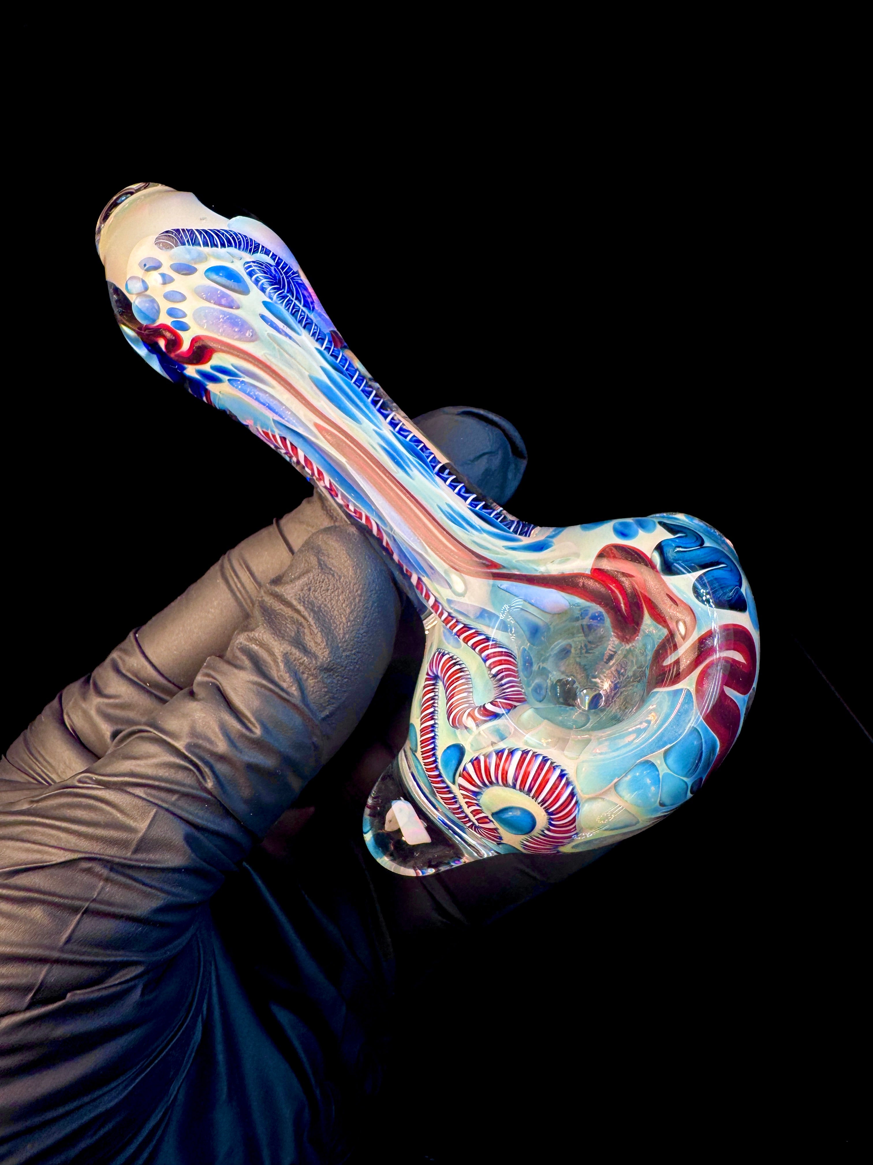 Silver Cane fume opal spoon