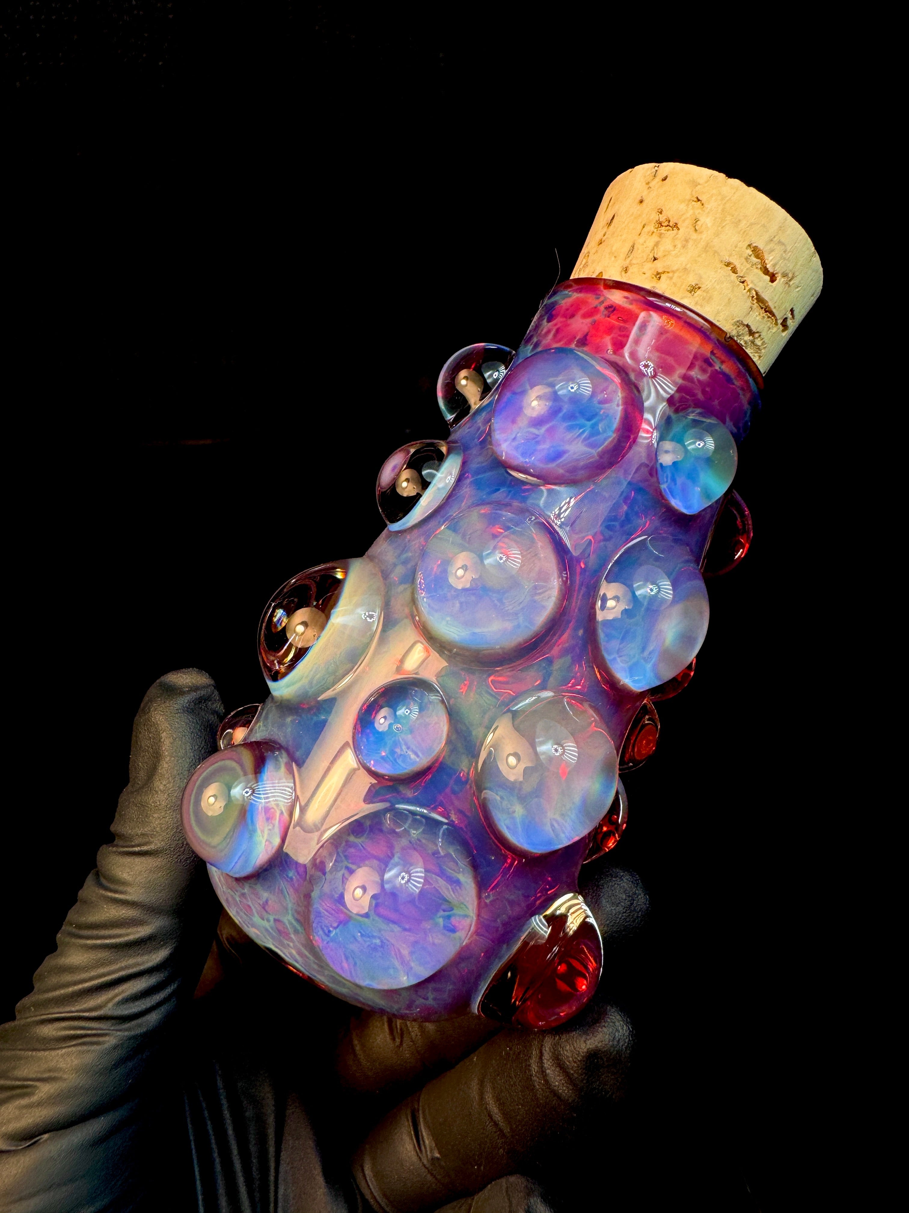 XL Amber purple flat bottom nug Jar