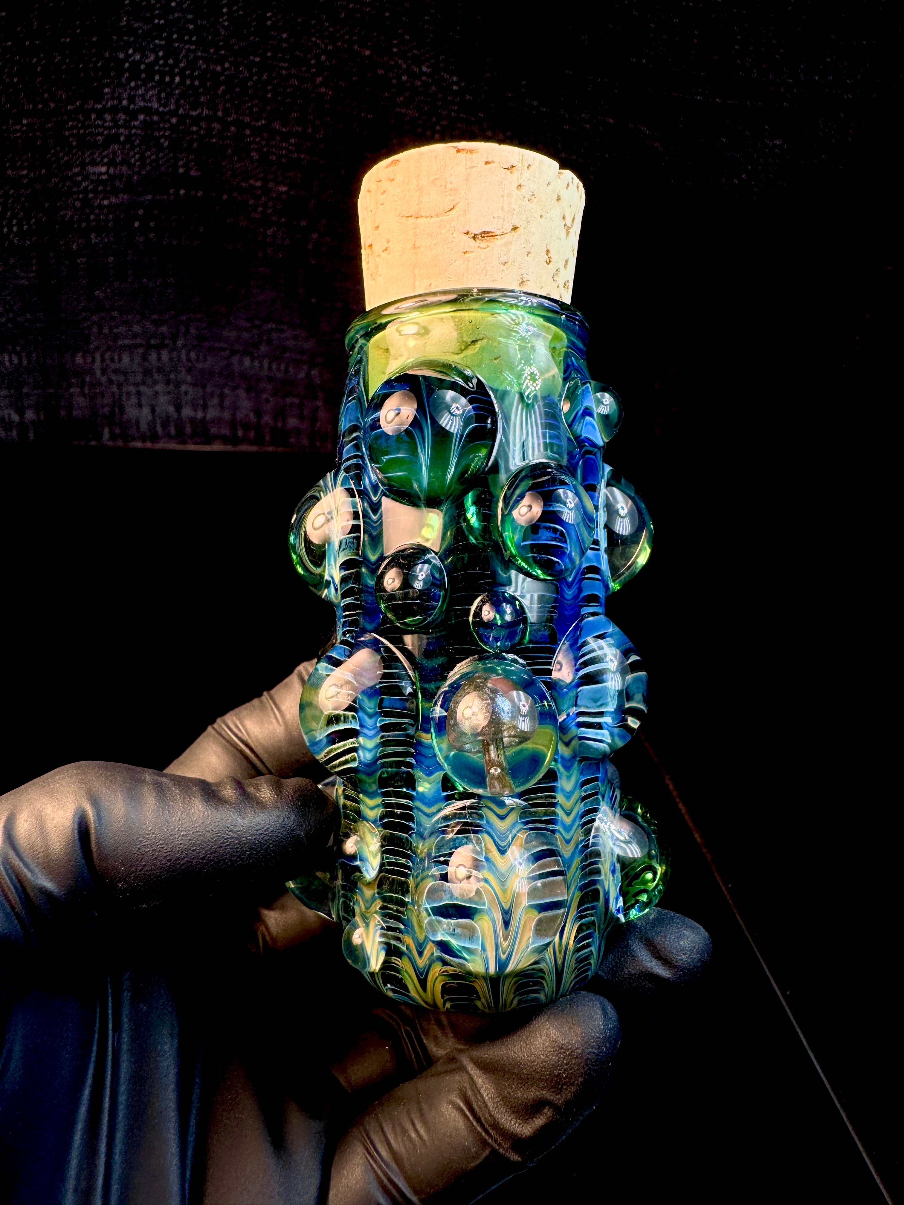 Dark web flat bottom mushroom nug Jar